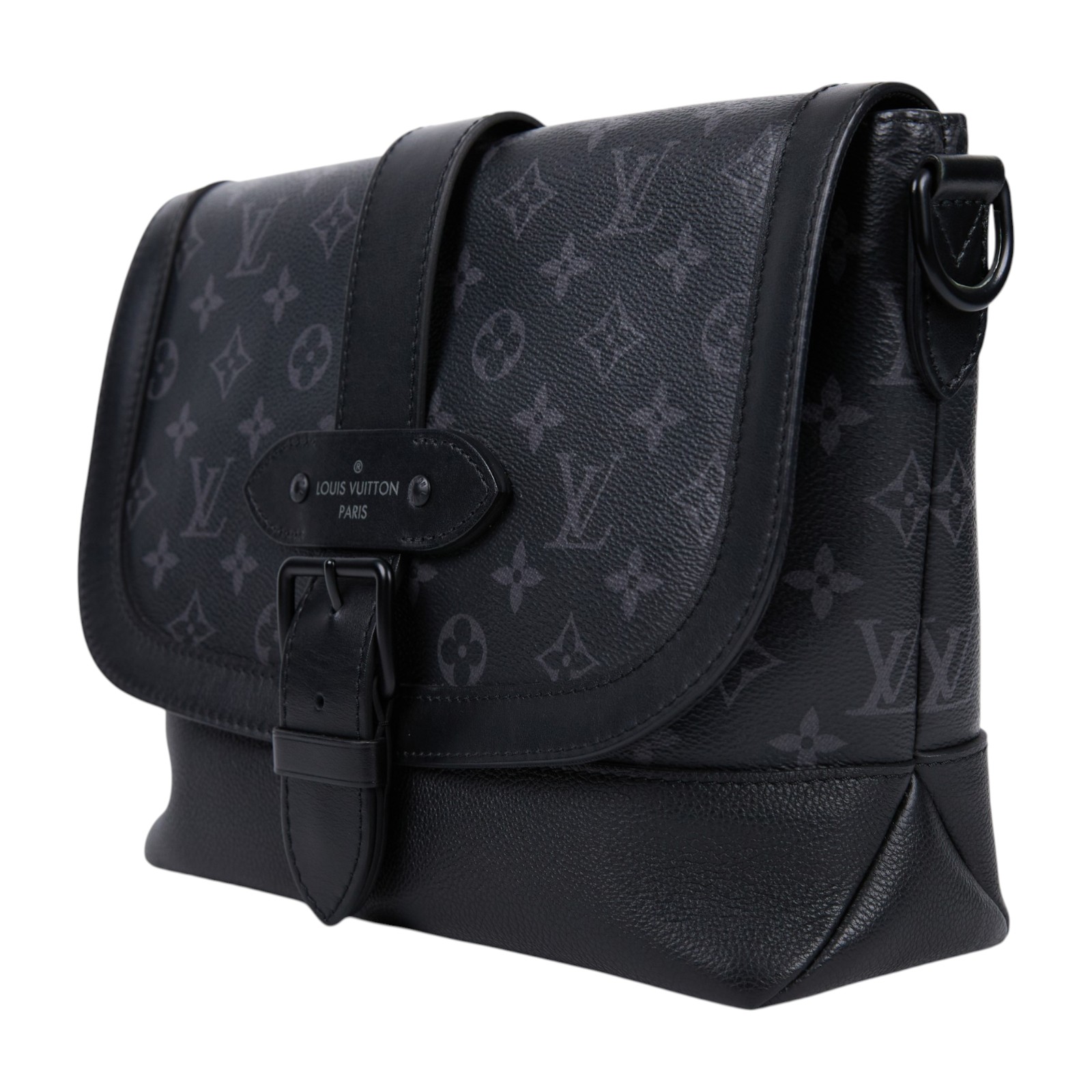 路易威登 LOUIS VUITTON Saumur 郵差包 M45911 晶片款 黑老花SAUMUR郵差包 原廠盒子/防塵袋/背帶
