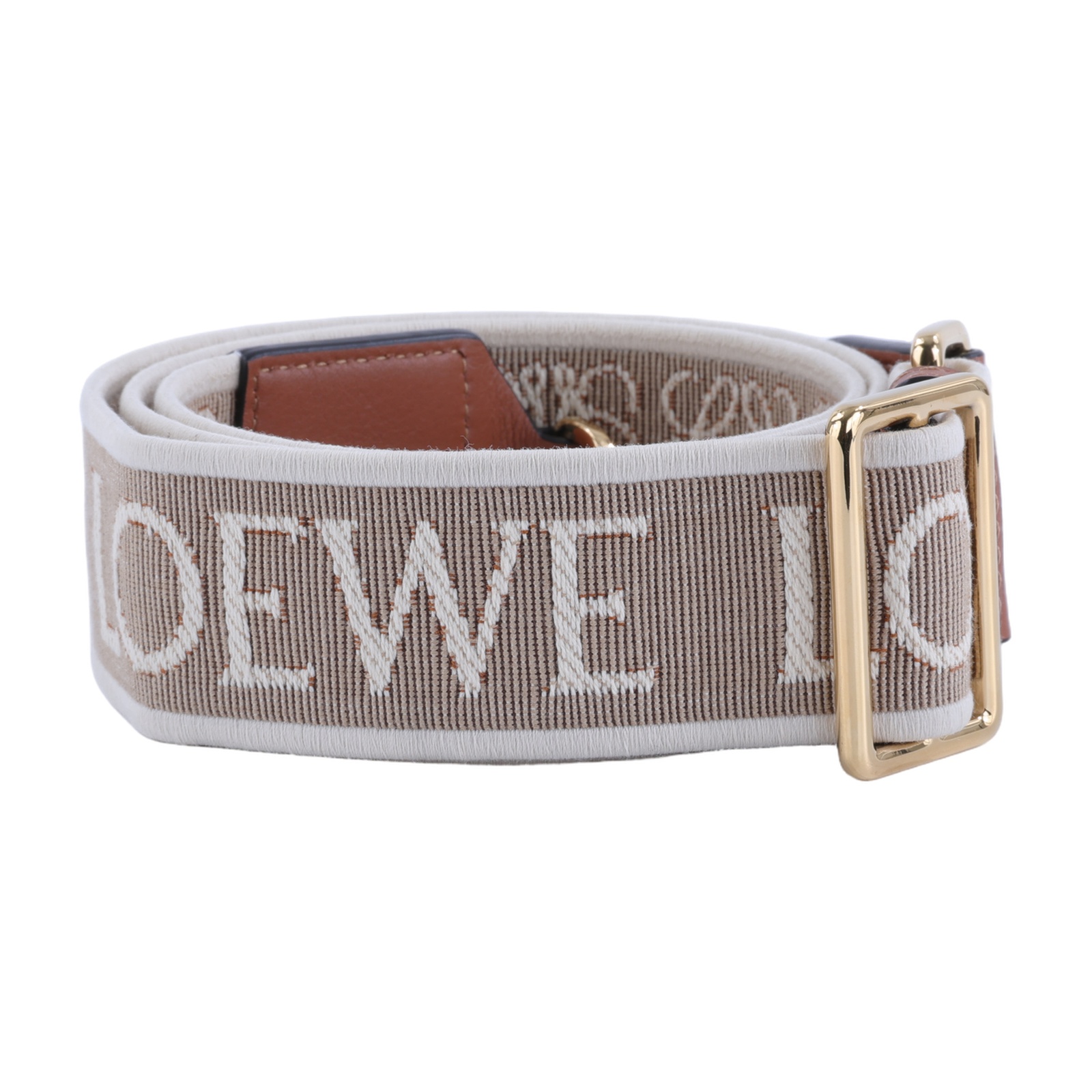 羅意威 LOEWE 緹花織 小牛皮 Anagram 肩帶 背帶 C073T87X01 棕帆布Anagram背帶 防塵袋/原廠盒子