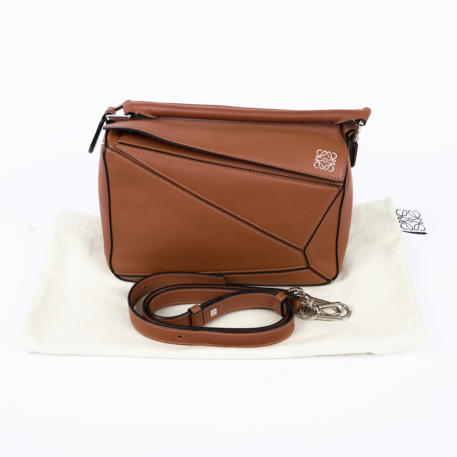羅意威 LOEWE Small Puzzle bag 肩背 斜背包 A510P60X41 焦糖PUZZLE SMALL 防塵袋/背帶