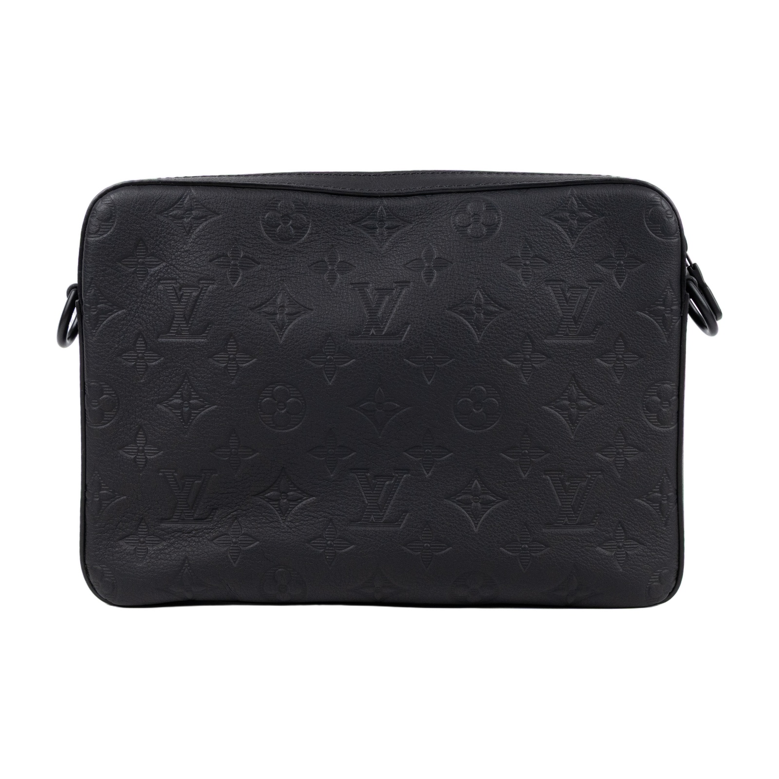 路易威登 LOUIS VUITTON Trio 肩背 郵差包 M46602 晶片款 黑原花壓紋牛皮TRIO三合一 防塵袋/子包2/背帶