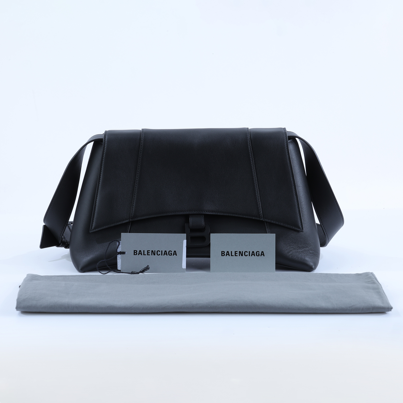 巴黎世家 BALENCIAGA DOWNTOWN 沙漏包 肩背包 斜背包 中號 671354 黑DOWNTOWN  MEDIUM 防塵袋