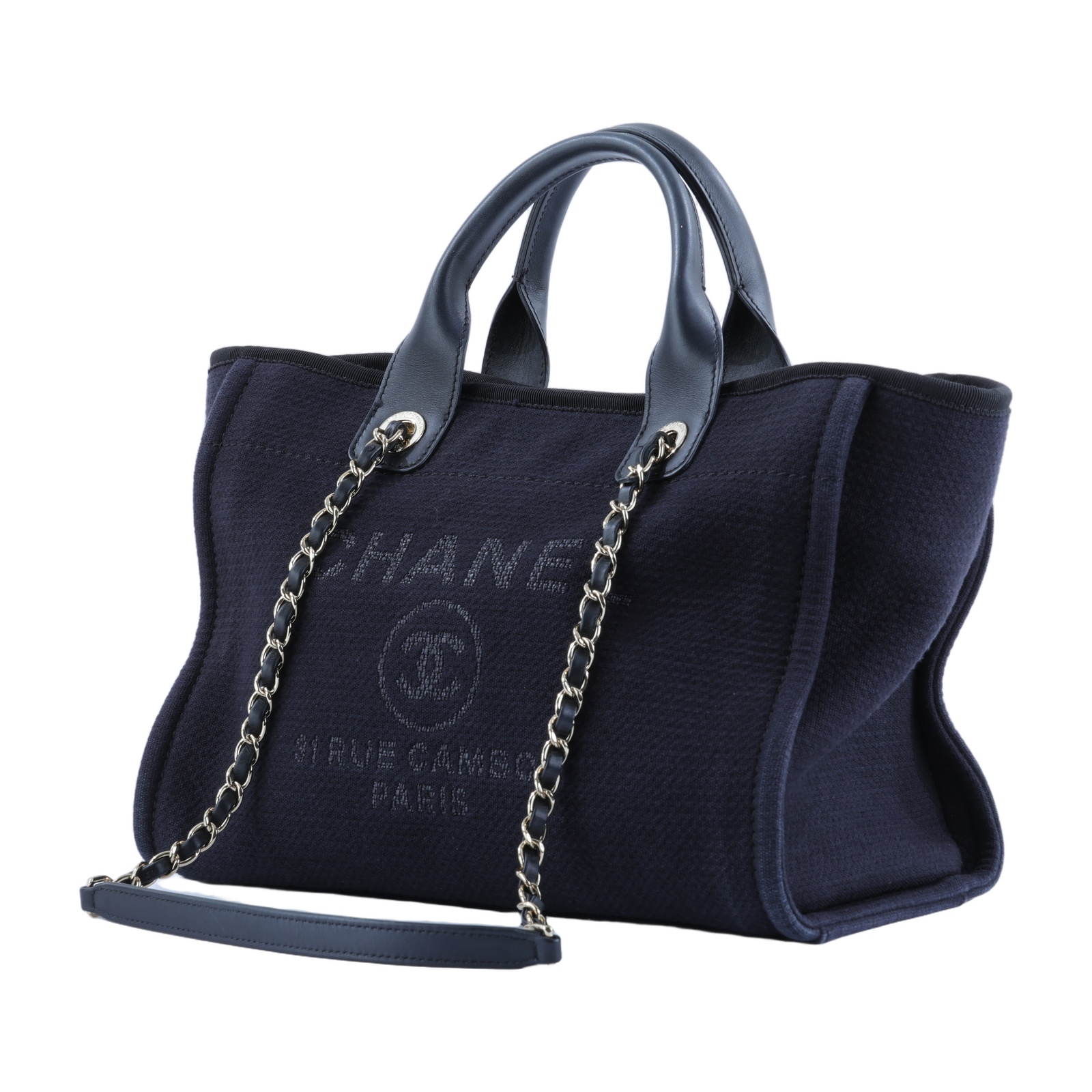 香奈兒 CHANEL 海灘包 小型 AS3257 晶片款 黑Deauville沙灘包 防塵袋/原廠盒子/內袋/購買證明
