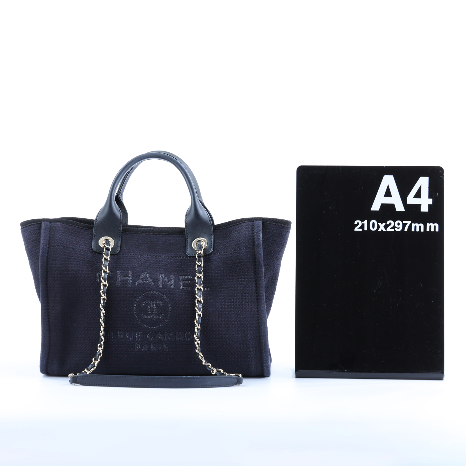 香奈兒 CHANEL 海灘包 小型 AS3257 晶片款 黑Deauville沙灘包 防塵袋/原廠盒子/內袋/購買證明