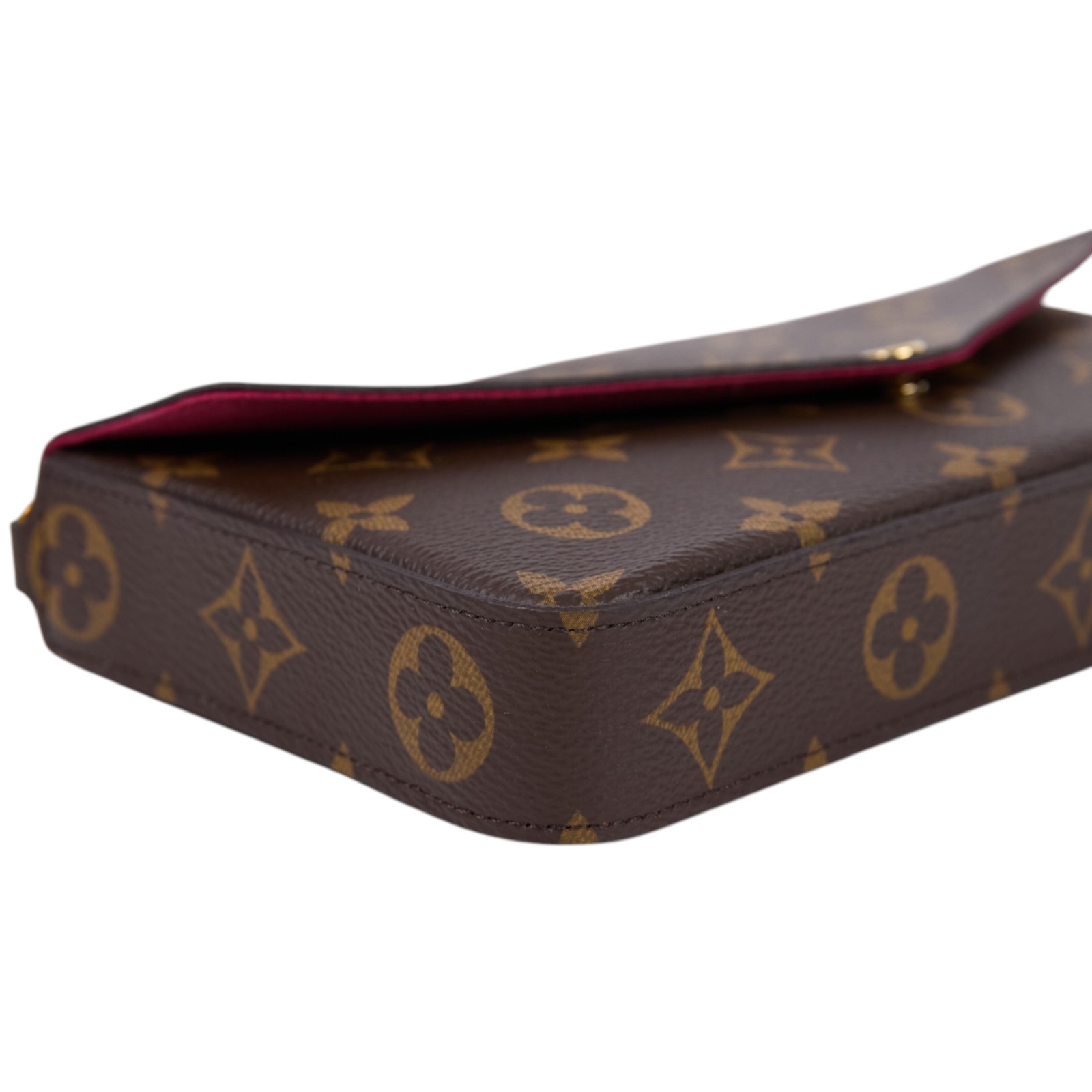 路易威登 LOUIS VUITTON Pochette Félicie 三合一鏈條包 紫紅色 M61276 晶片款  原廠盒子/內袋/鏈帶