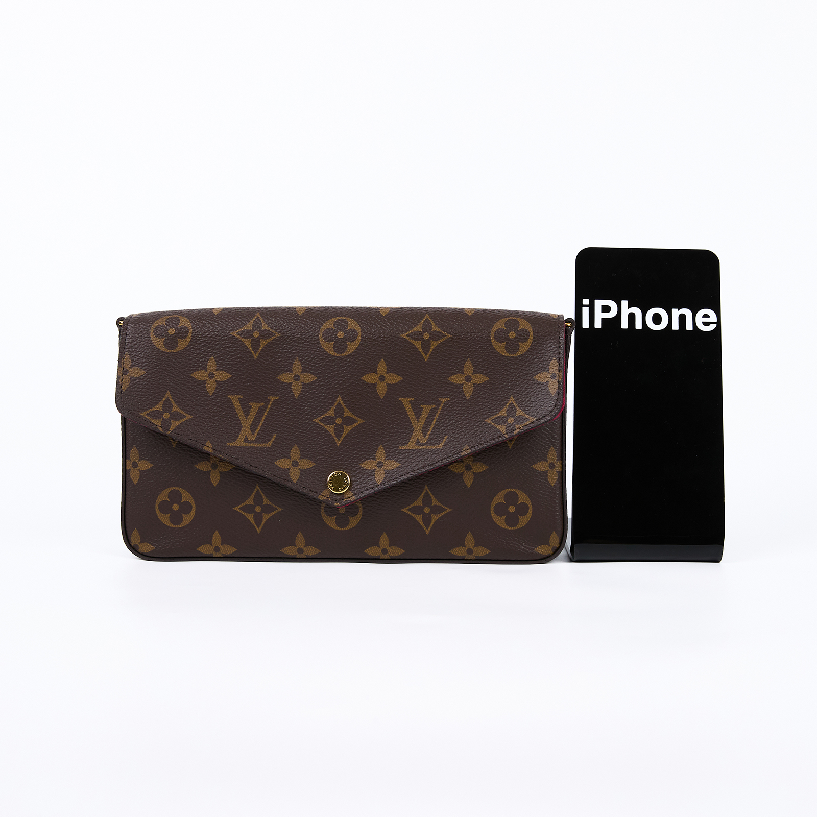 路易威登 LOUIS VUITTON Pochette Félicie 三合一鏈條包 紫紅色 M61276 晶片款  原廠盒子/內袋/鏈帶