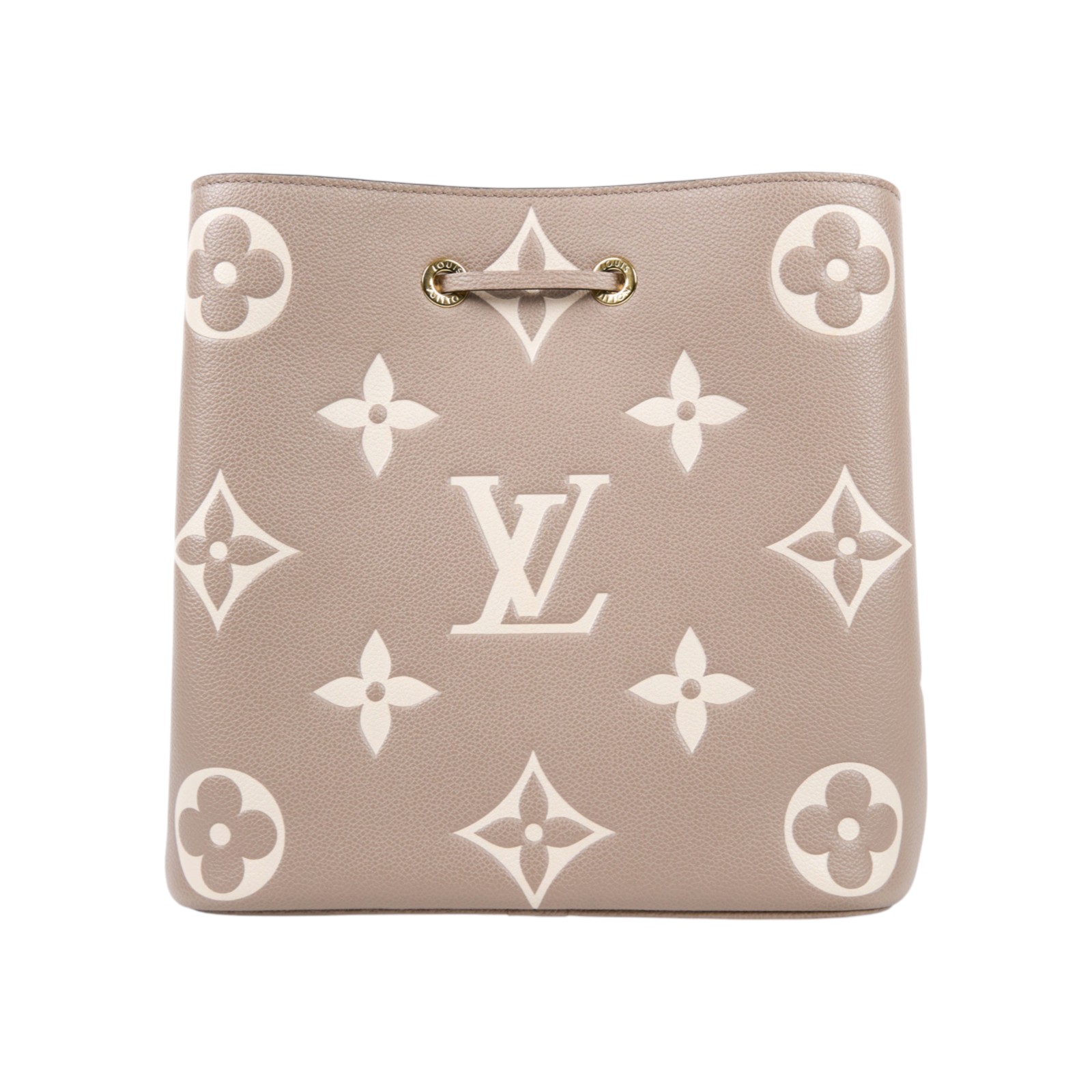 路易威登 LOUIS VUITTON NéoNoé MM 皮革 肩背 水桶包 斑鳩灰色/奶油色 M45555 晶片款  背帶2/內袋/原廠盒子/防塵袋