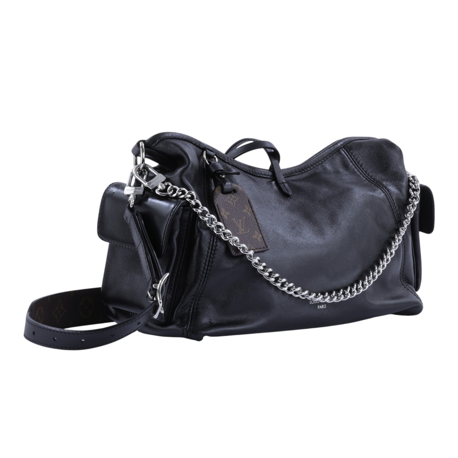 路易威登 LOUIS VUITTON CarryAll Cargo Vibe PM 手提包 黑色 M24861 晶片款  防塵袋/背帶X2/購買證明