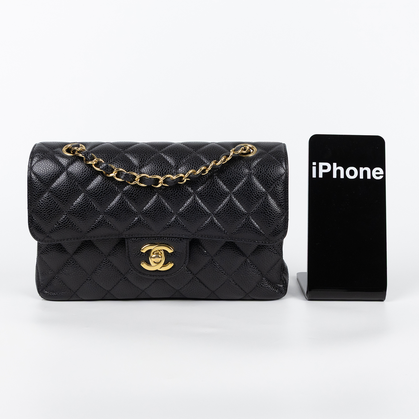 香奈兒 CHANEL CF 經典 小型 口蓋包 A01113 30開黑金荔枝COCO23 保證卡/原廠盒子/防塵袋