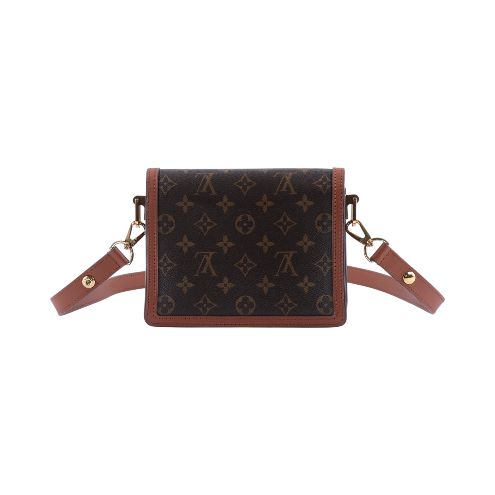 路易威登 LOUIS VUITTON Mini Dauphine Reverse皮革飾邊 迷你 達芙妮 肩背 斜背包 M44580  防塵袋/購買證明/背帶