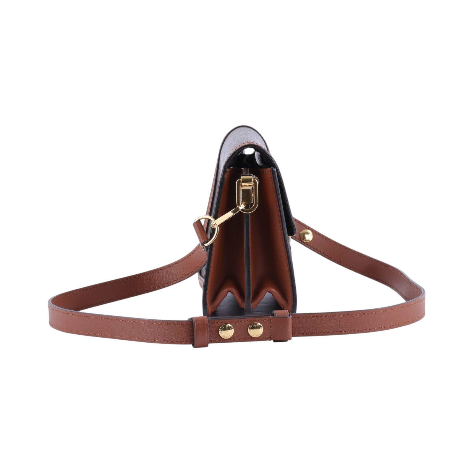 路易威登 LOUIS VUITTON Mini Dauphine Reverse皮革飾邊 迷你 達芙妮 肩背 斜背包 M44580  防塵袋/購買證明/背帶