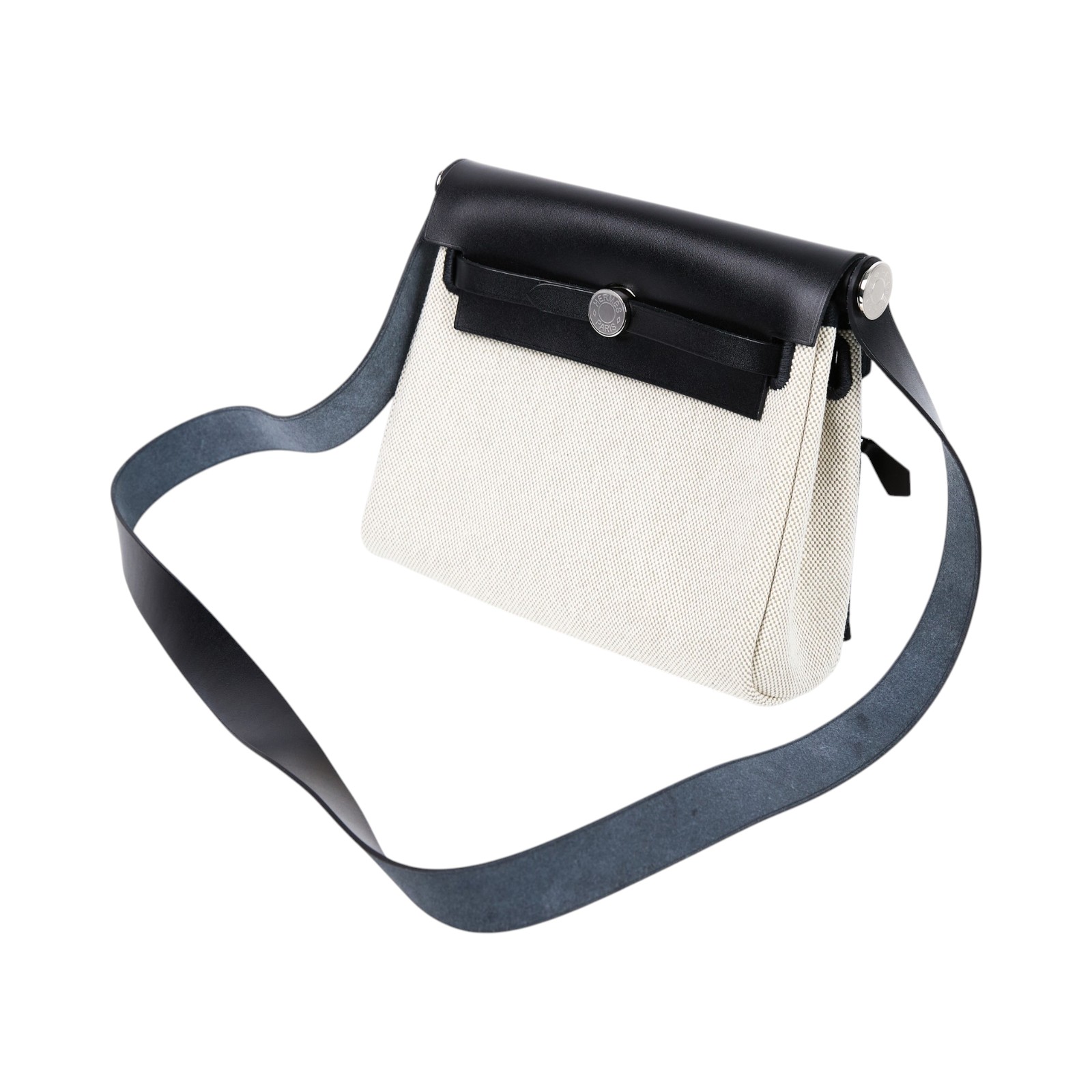 愛馬仕 Hermes Herbag Zip 20 銀色五金 Écru Amande Noir H085414CKAH /K TS 012 AU  防塵袋/原廠盒子/購買證明