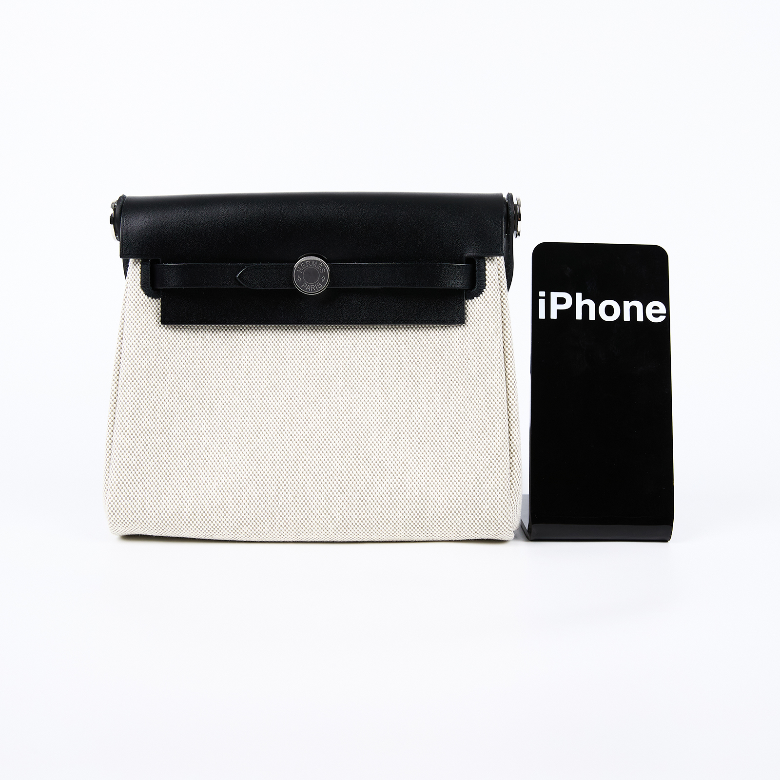 愛馬仕 Hermes Herbag Zip 20 銀色五金 Écru Amande Noir H085414CKAH /K TS 012 AU  防塵袋/原廠盒子/購買證明
