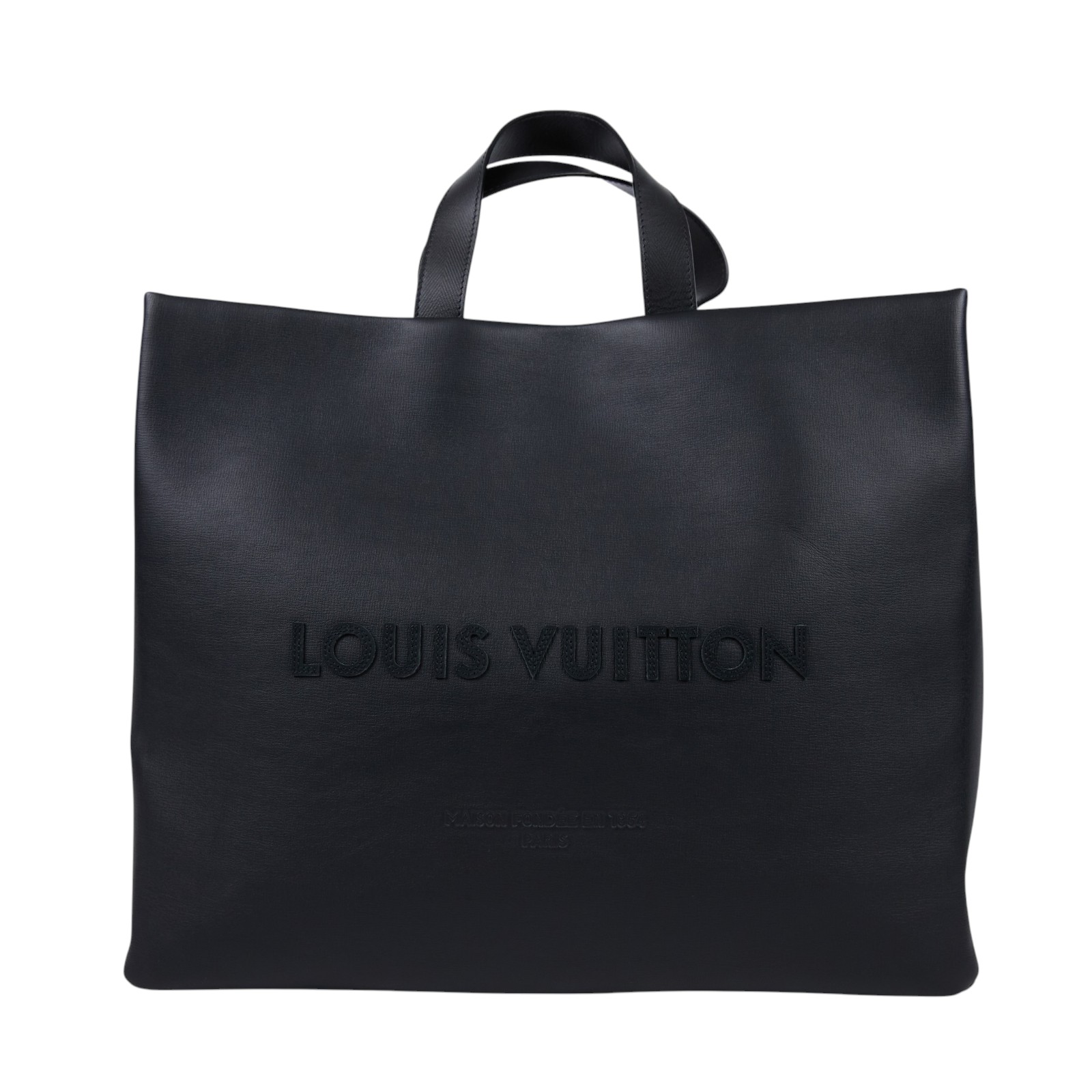 路易威登 LOUIS VUITTON Shopper Tote MM 托特包 手提包 肩背包 M28309 晶片款 黑Shopper Tote MM 背帶