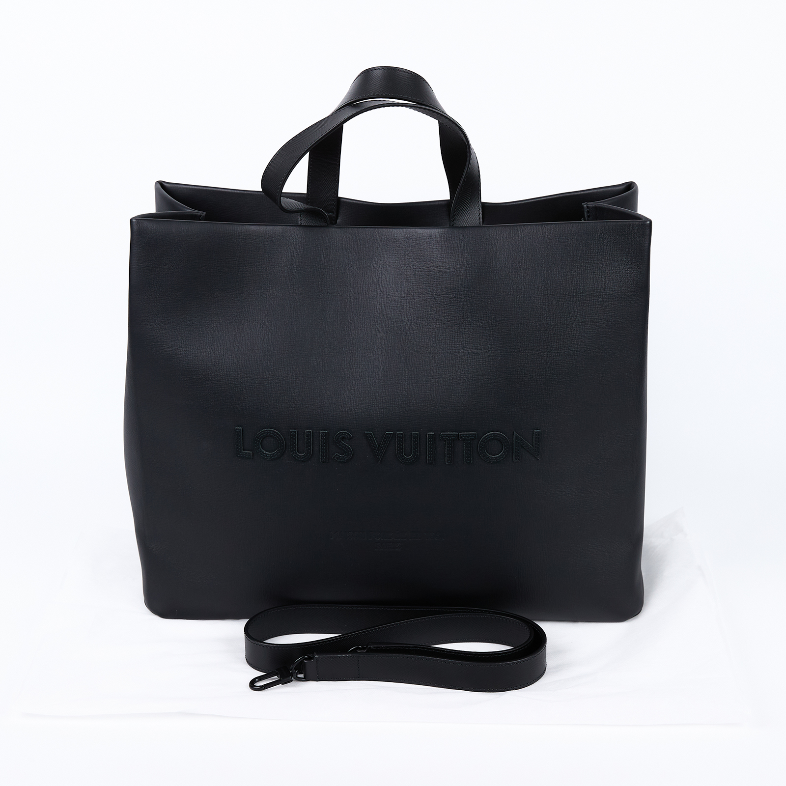 路易威登 LOUIS VUITTON Shopper Tote MM 托特包 手提包 肩背包 M28309 晶片款 黑Shopper Tote MM 背帶