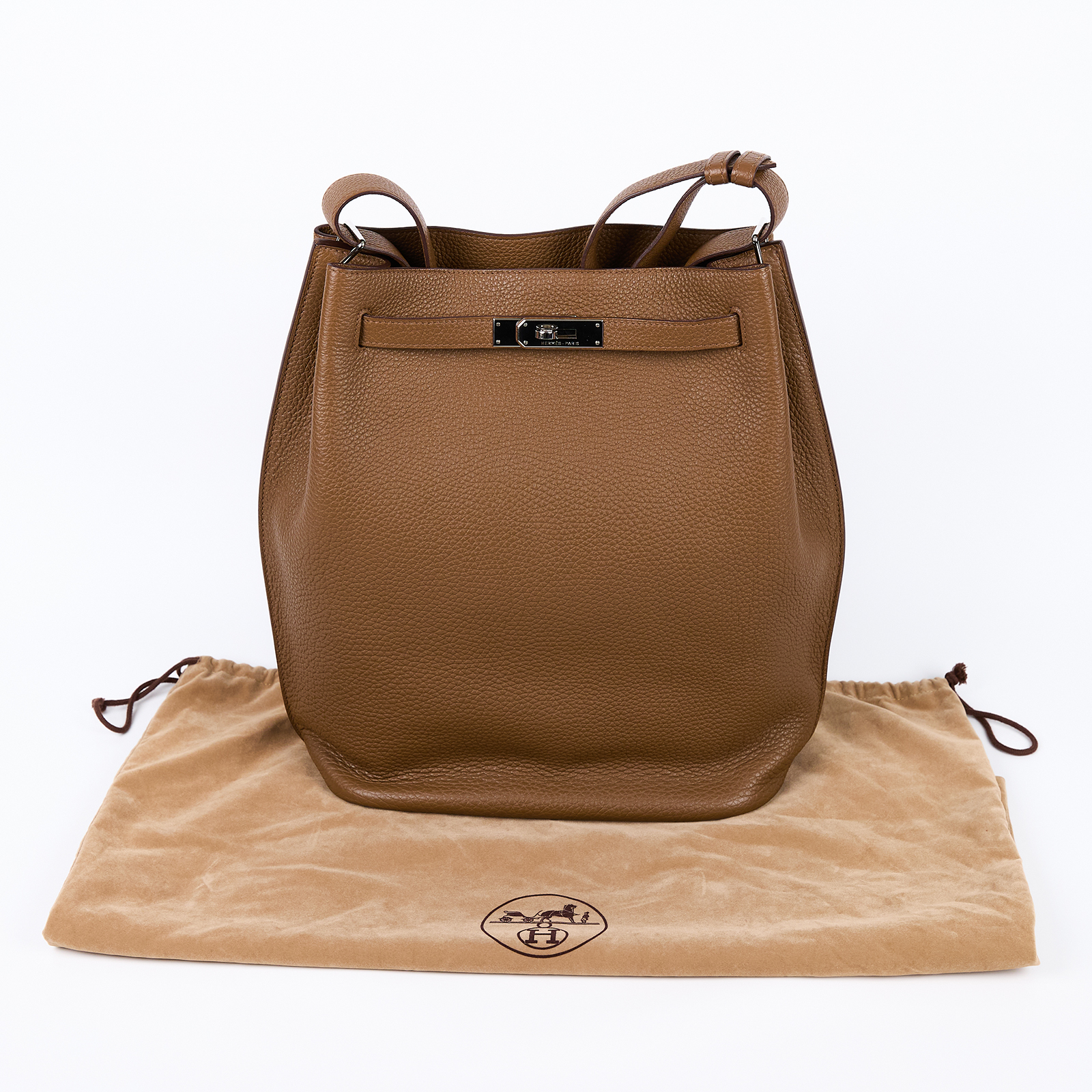 愛馬仕 Hermes So-Kelly Bag 凱莉水桶包 26 SOKL26 □M 31E 咖色SO KELLY 26 防塵袋