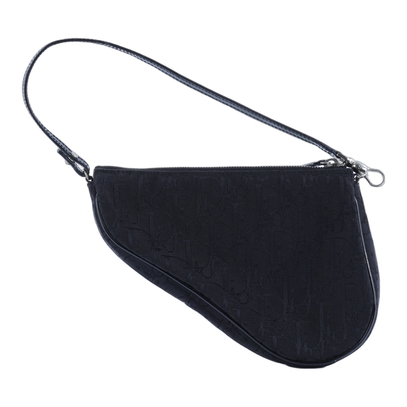 迪奧 CHRISTIAN DIOR Mini Saddle Bag 迷你 手提包 馬鞍包 腋下包  黑緹花帆布SADDLE腋下包 防塵袋