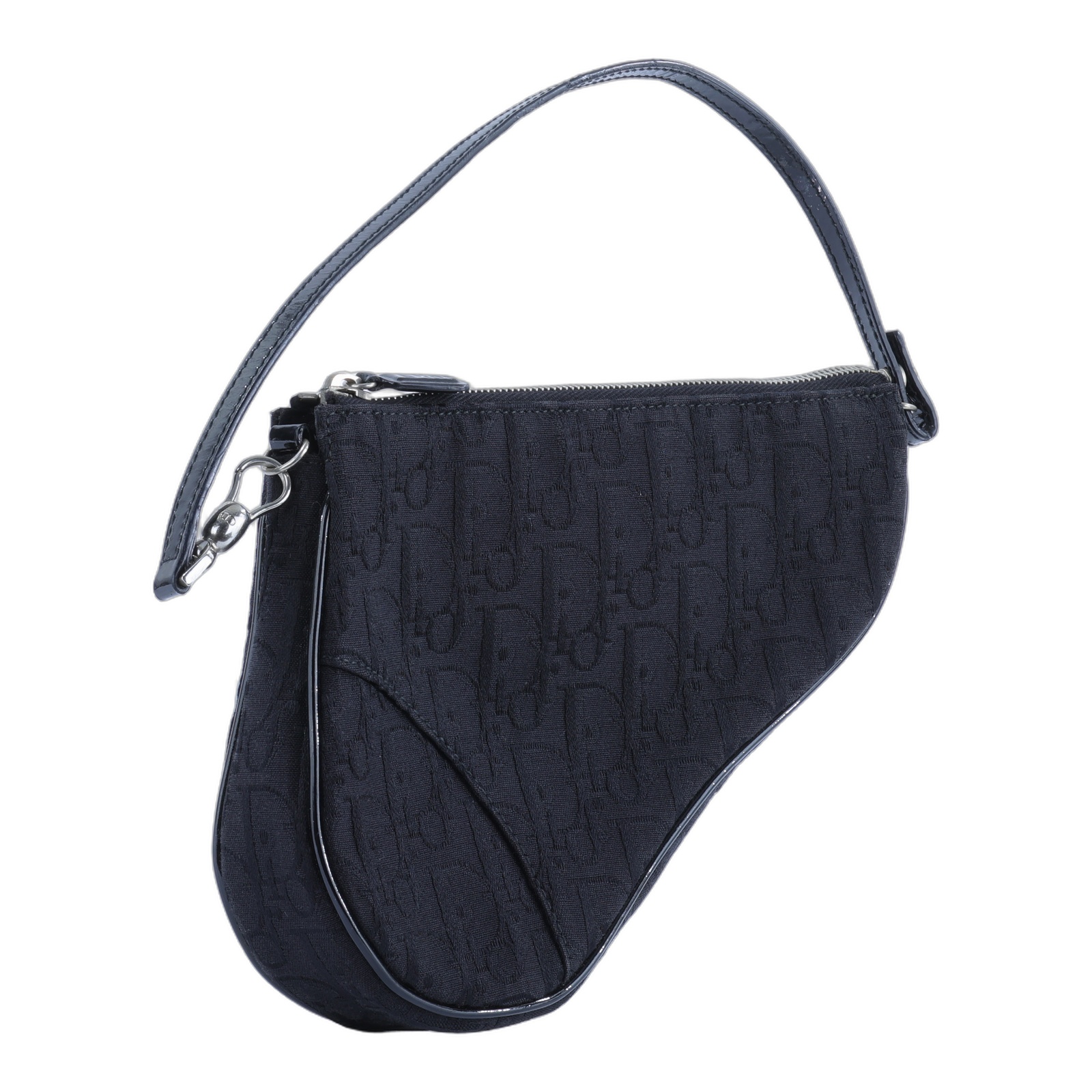 迪奧 CHRISTIAN DIOR Mini Saddle Bag 迷你 手提包 馬鞍包 腋下包  黑緹花帆布SADDLE腋下包 防塵袋