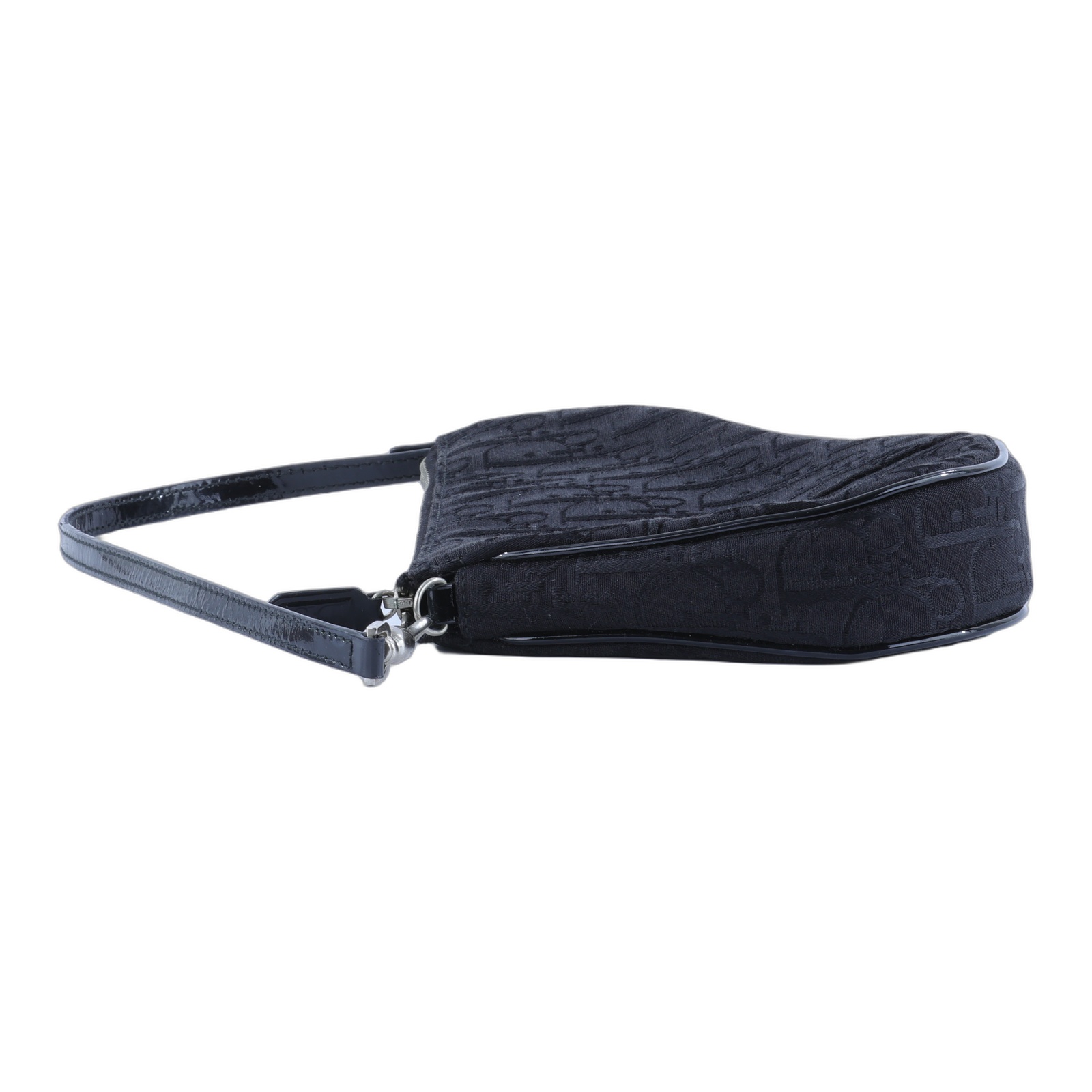 迪奧 CHRISTIAN DIOR Mini Saddle Bag 迷你 手提包 馬鞍包 腋下包  黑緹花帆布SADDLE腋下包 防塵袋