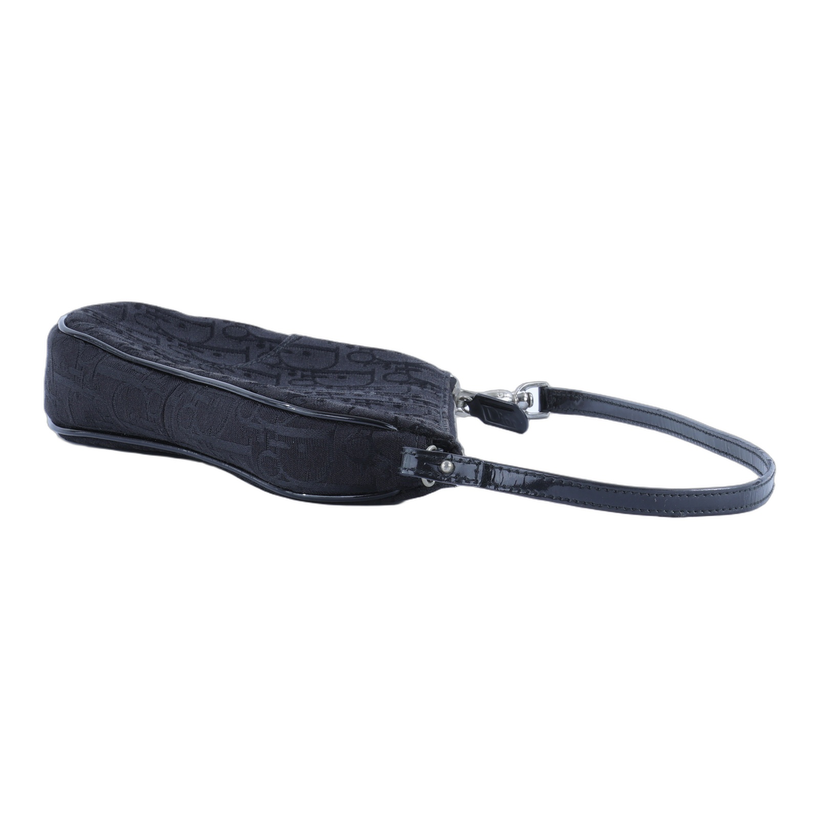迪奧 CHRISTIAN DIOR Mini Saddle Bag 迷你 手提包 馬鞍包 腋下包  黑緹花帆布SADDLE腋下包 防塵袋