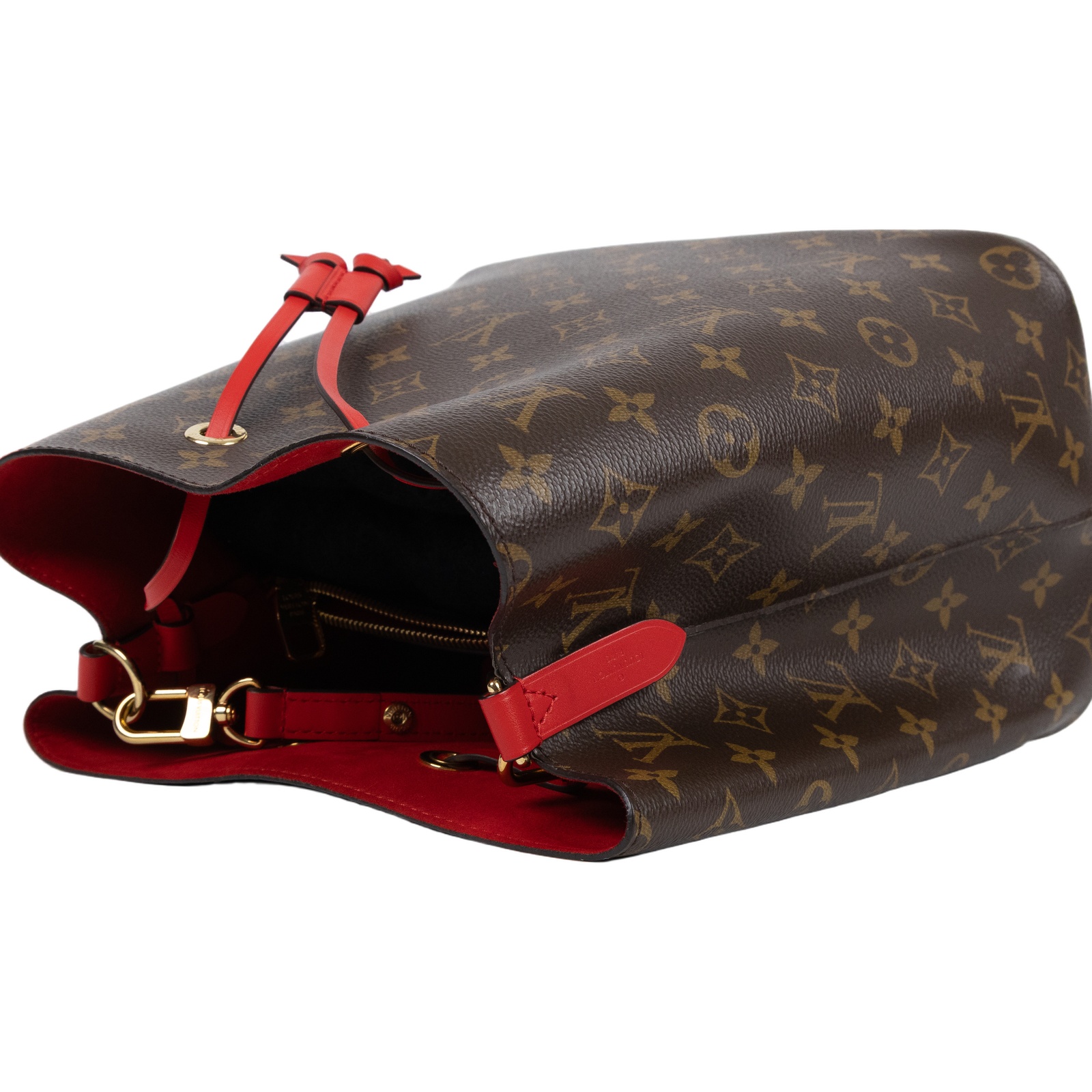 路易威登 LOUIS VUITTON NéoNoé MM 經典帆布 肩背 水桶包 紅色 M44021 原花紅NEONOE水桶包 防塵袋/背帶