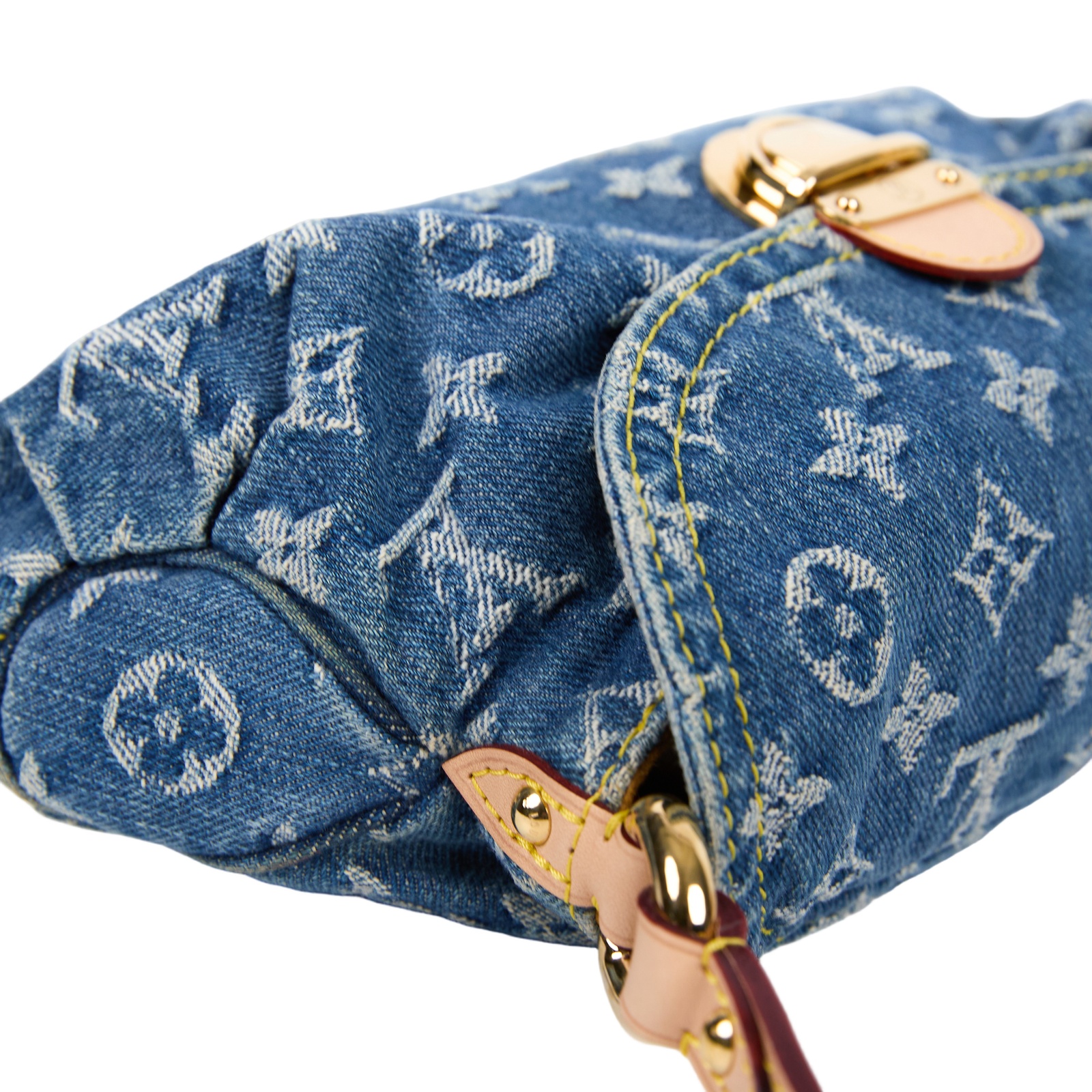 路易威登 LOUIS VUITTON Mini Pretty 牛仔 肩背包 手提包 手拿包 腋下包 M95050 藍牛仔腋下包 無附屬品