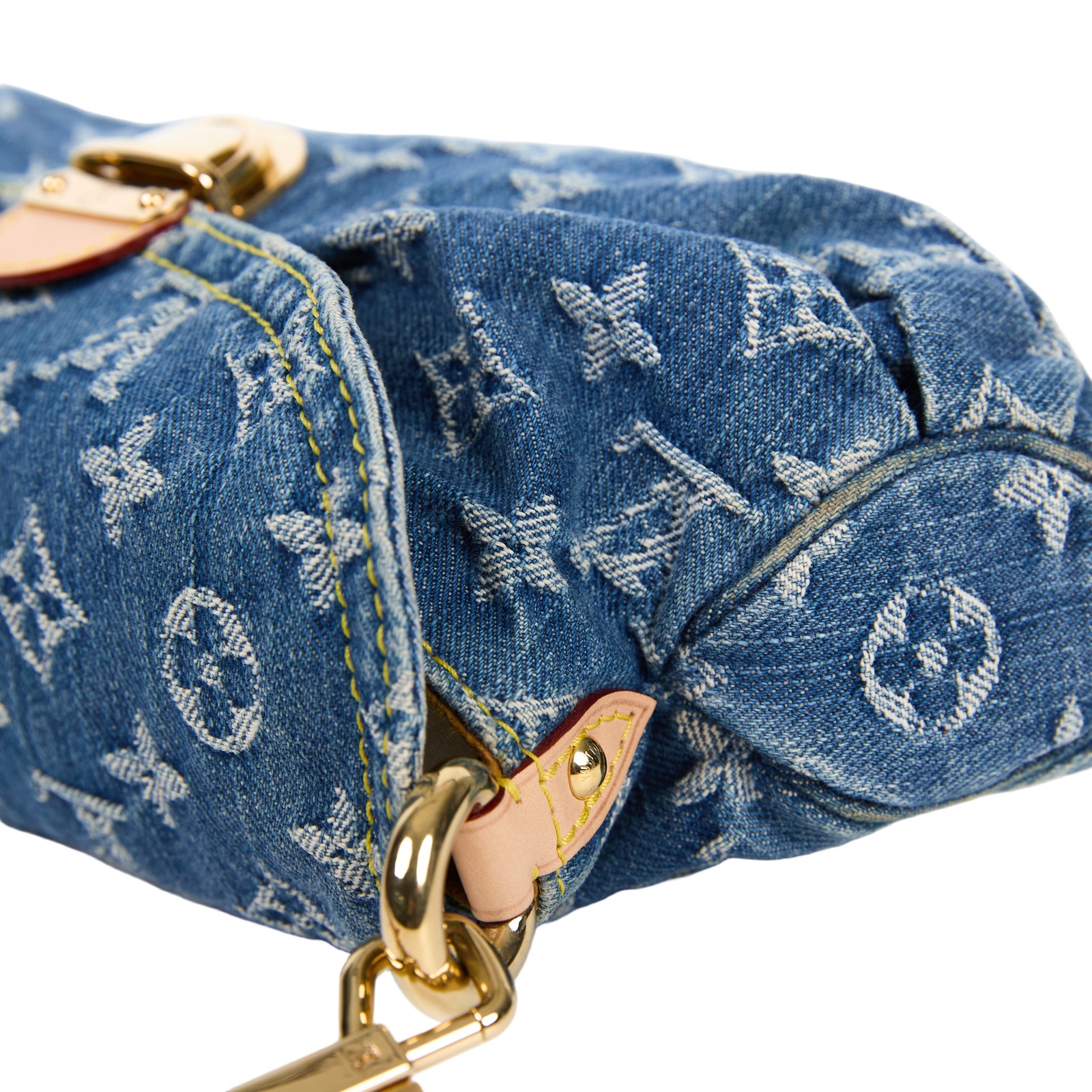 路易威登 LOUIS VUITTON Mini Pretty 牛仔 肩背包 手提包 手拿包 腋下包 M95050 藍牛仔腋下包 無附屬品