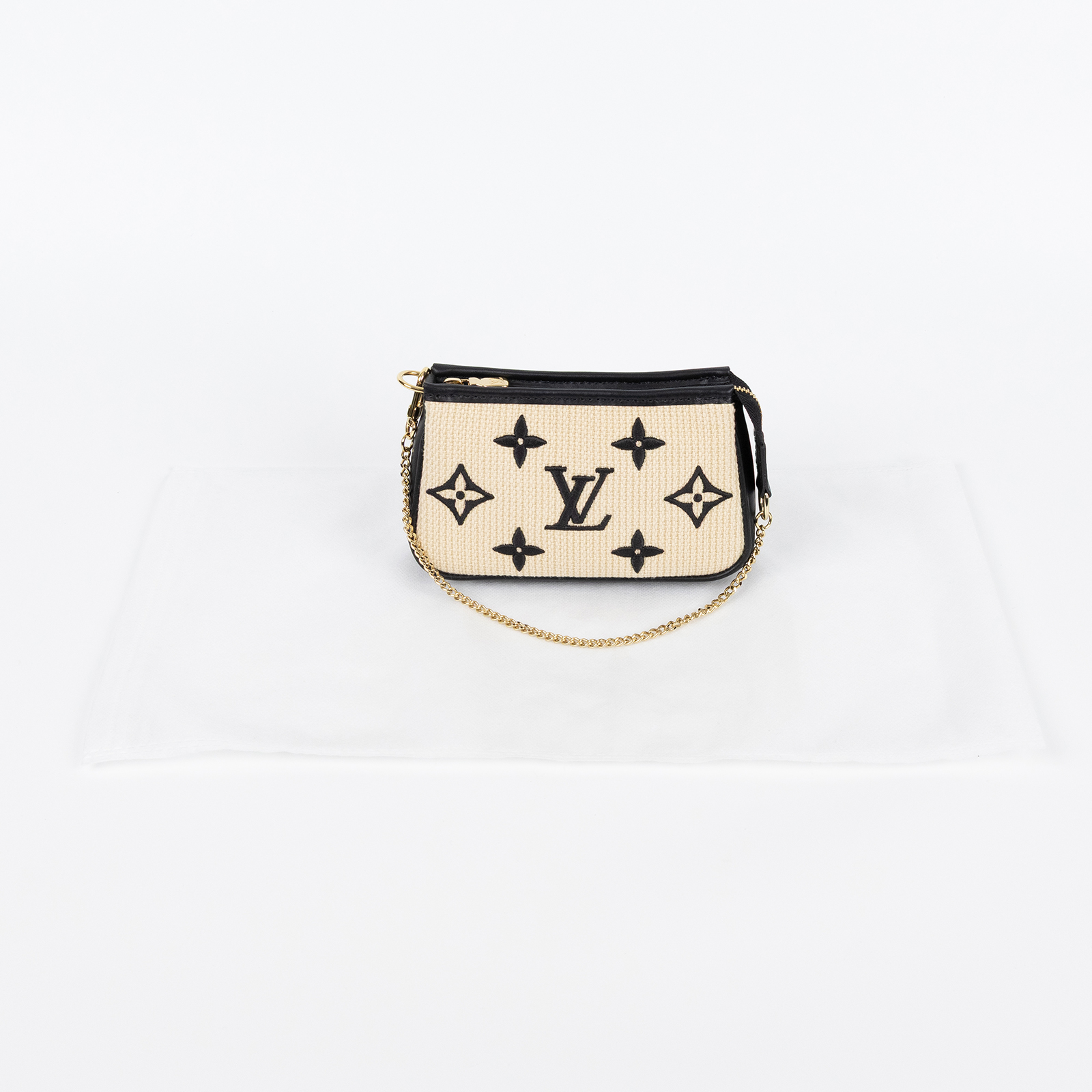 路易威登 LOUIS VUITTON Pochette Accessor 金鍊 迷你 麻將包 M82472 棉麻MINI麻將包 無附屬品