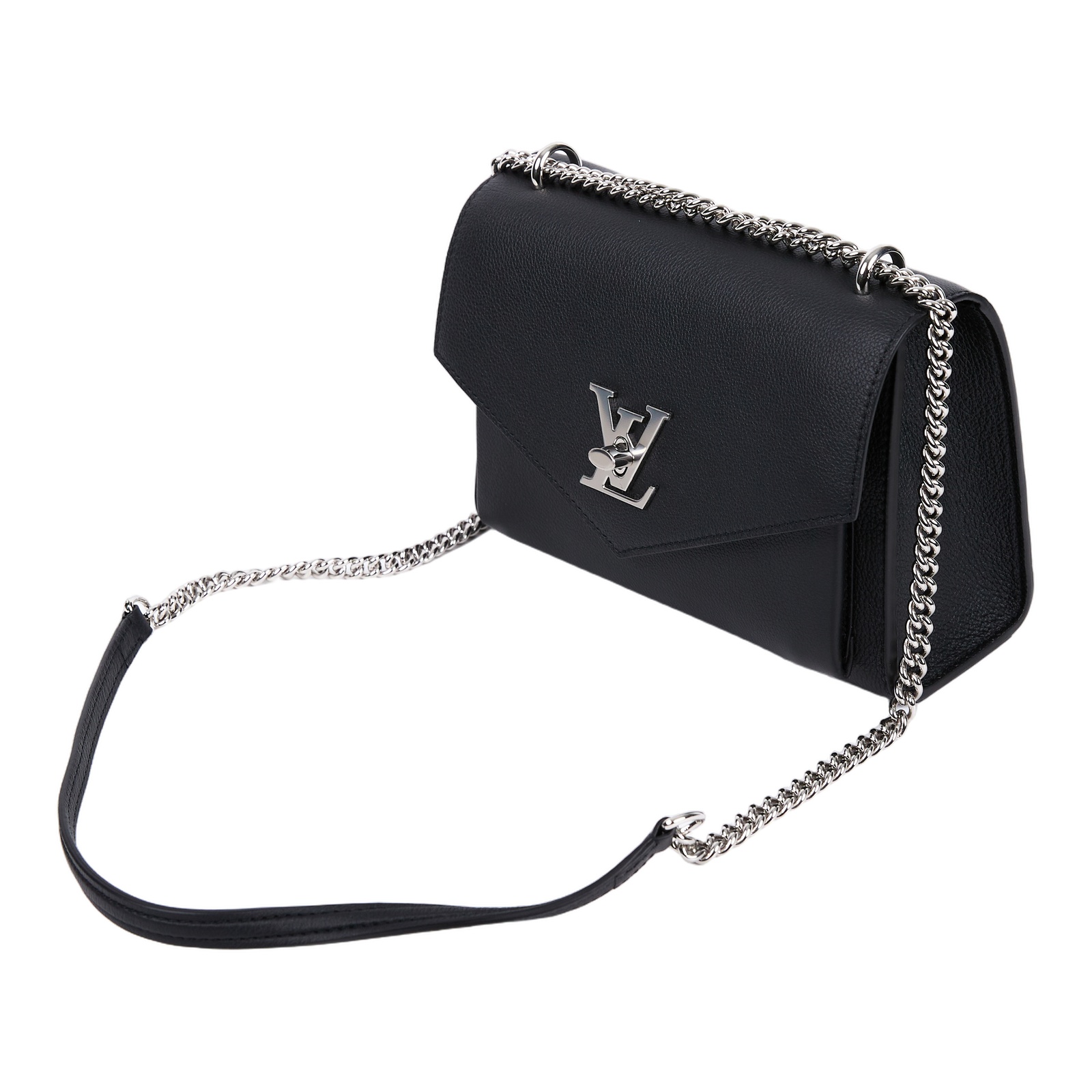 路易威登 LOUIS VUITTON Mylockme 鏈條包 肩背包 斜背包 M51418 晶片款 黑銀LOCKME BB鍊包 防塵袋