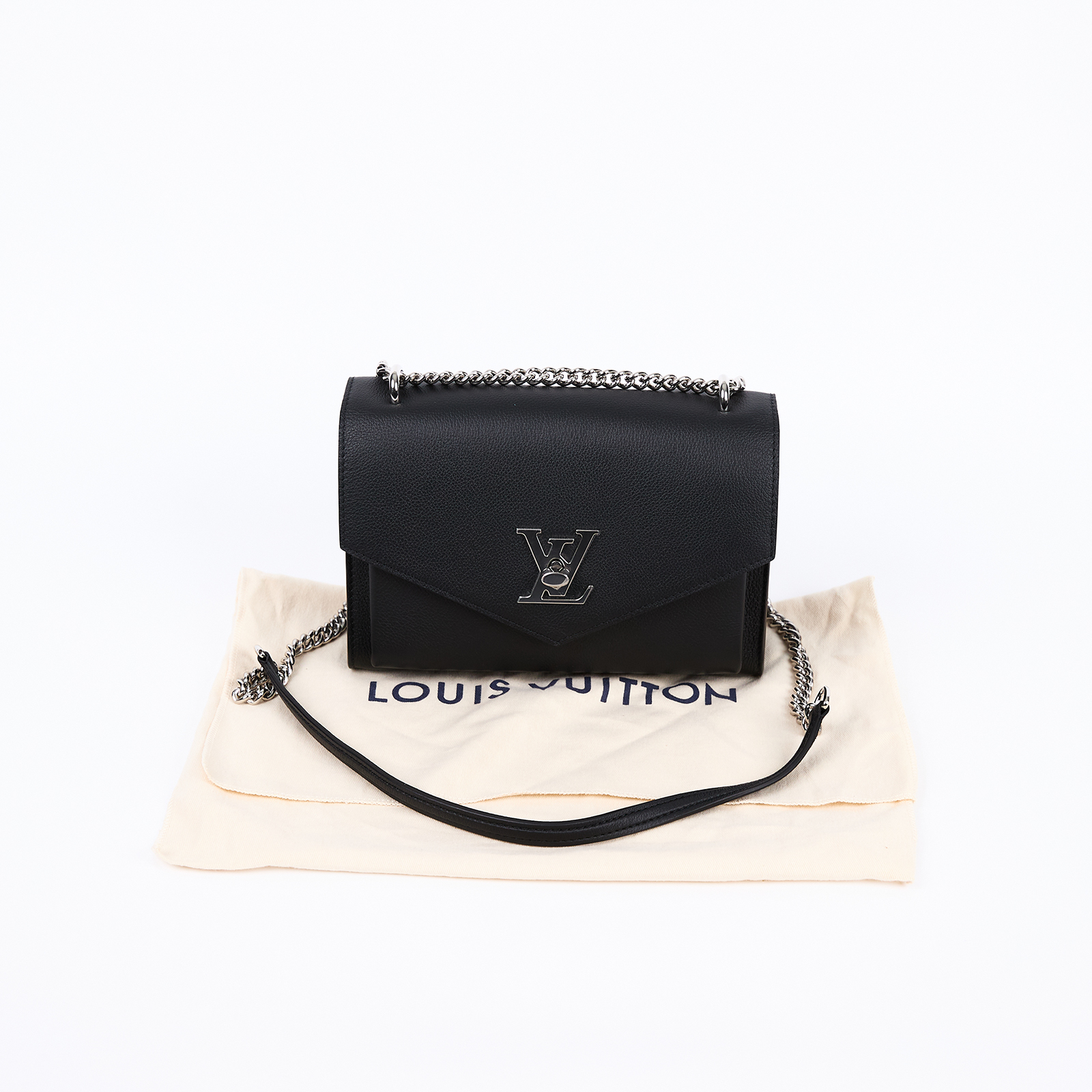 路易威登 LOUIS VUITTON Mylockme 鏈條包 肩背包 斜背包 M51418 晶片款 黑銀LOCKME BB鍊包 防塵袋
