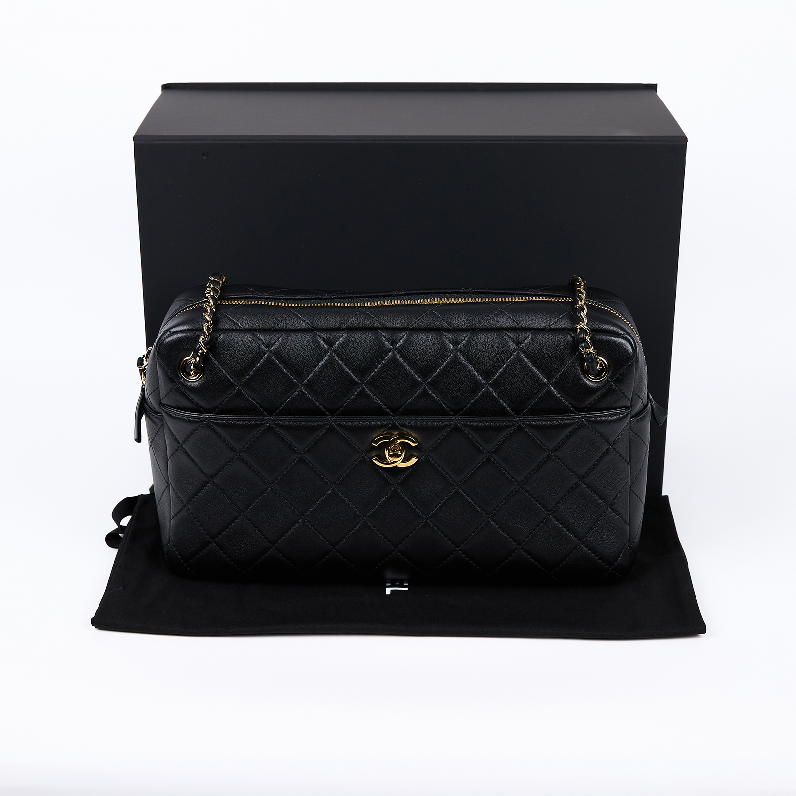 香奈兒 CHANEL 特大型 相機包 肩背包 AS6444 晶片款 黑特大型相機包 防塵袋/原廠盒子
