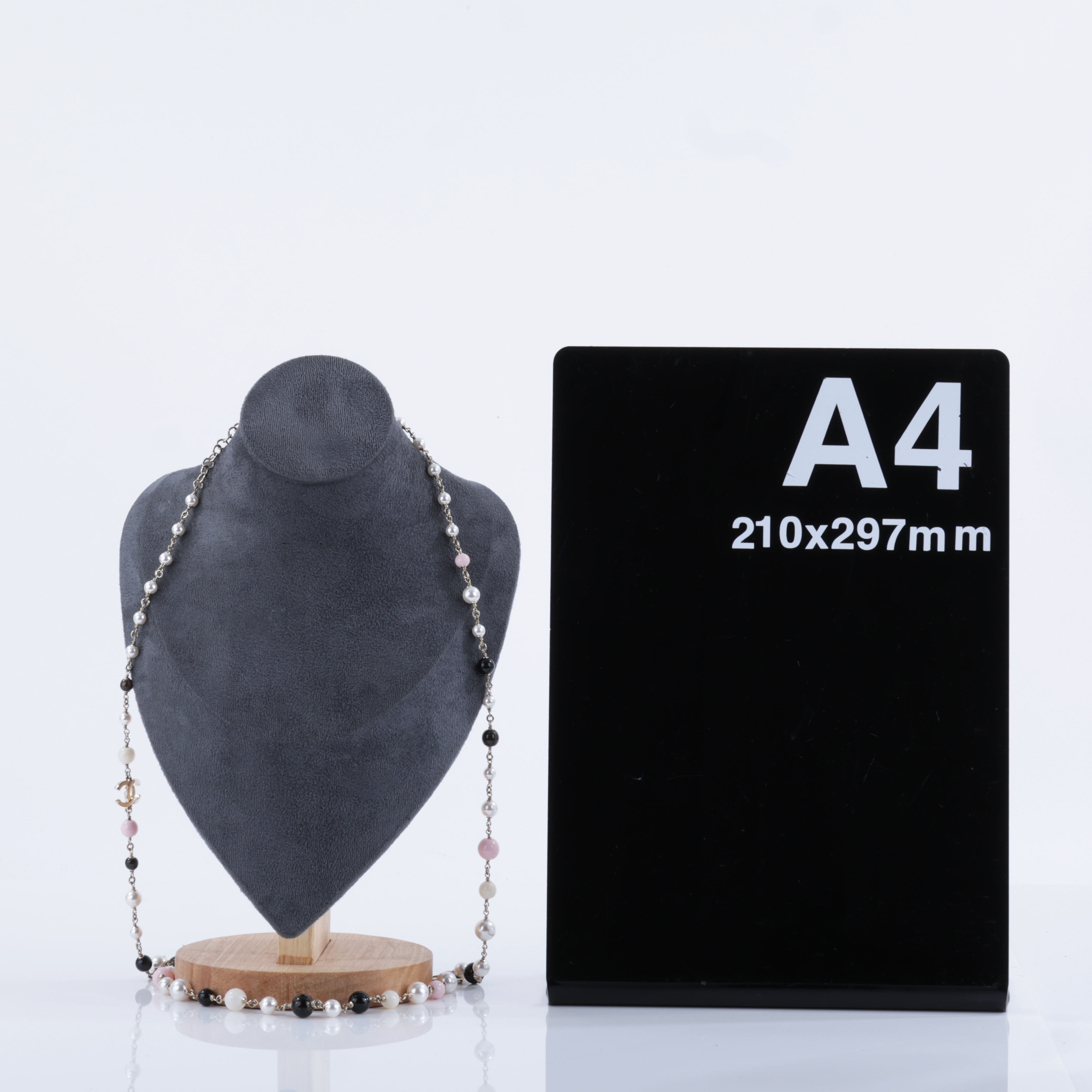 香奈兒 CHANEL CC LOGO 項鍊 ABG608 B22463C25K 粉黑白珍珠項鍊 原廠盒子/內襯