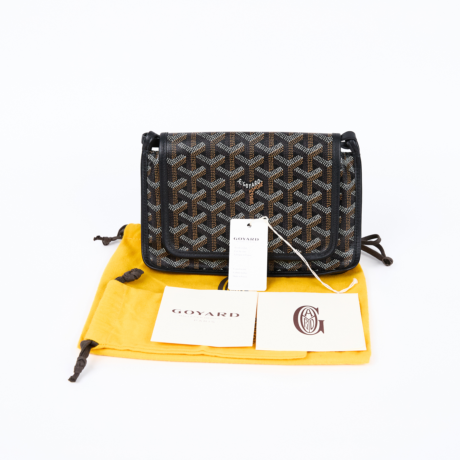 高雅德 GOYARD Plumet Pocket Wallet 肩背 隨身錢包 PLUMETPMLTY 黑Plumet 防塵袋