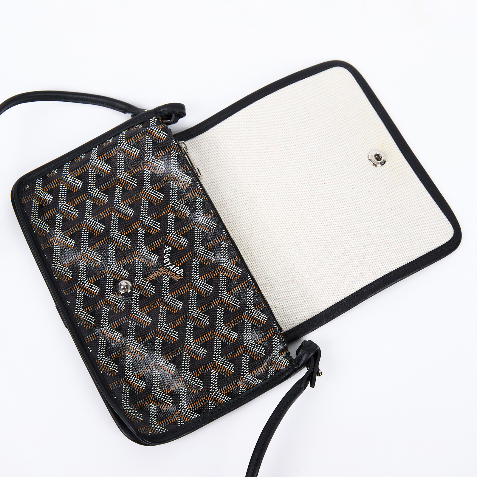 高雅德 GOYARD Plumet Pocket Wallet 肩背 隨身錢包 PLUMETPMLTY 黑Plumet 防塵袋