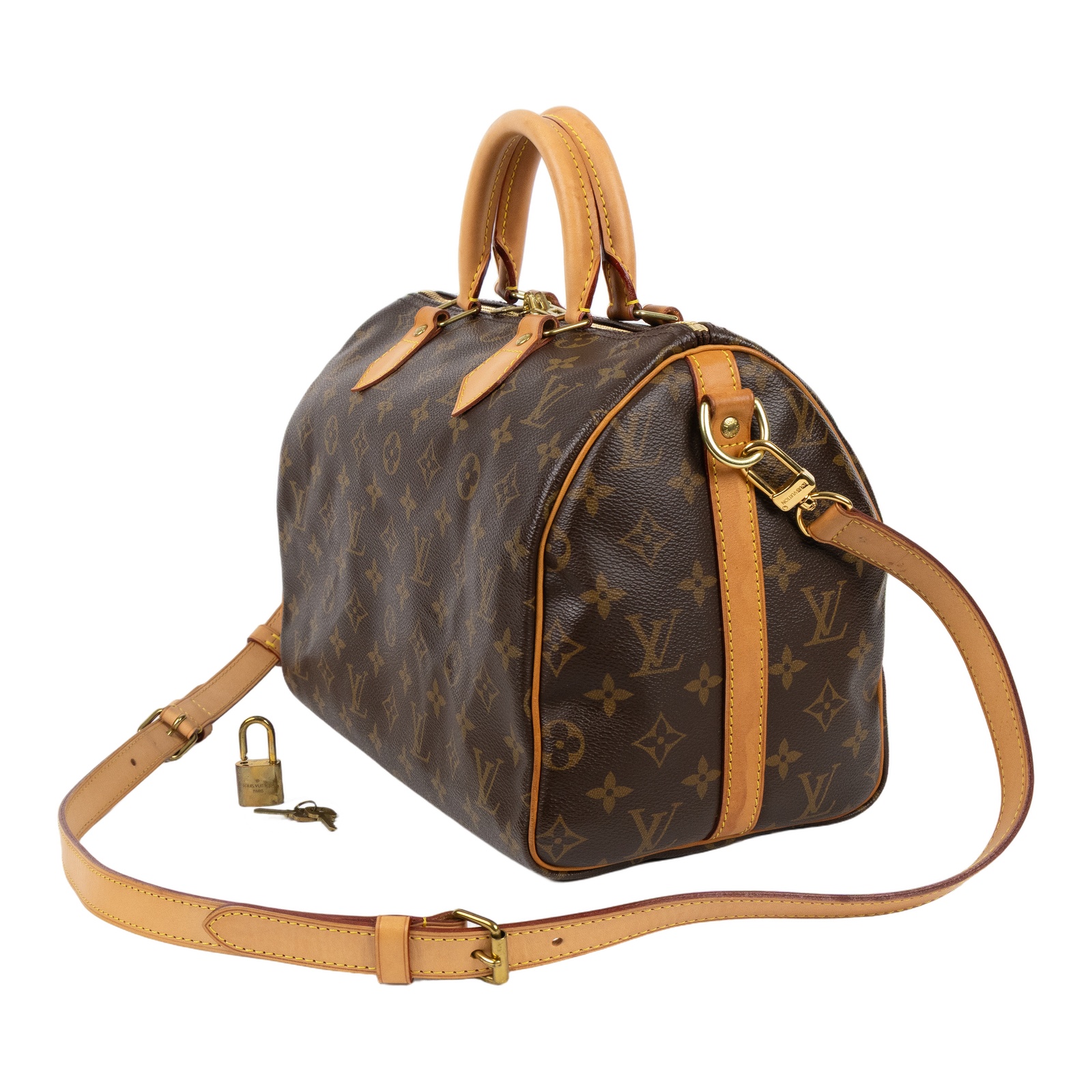 路易威登 LOUIS VUITTON Speedy Bandoulière  30 原花 手提 斜背 波士頓包 M41112  防塵袋/背帶/鎖組