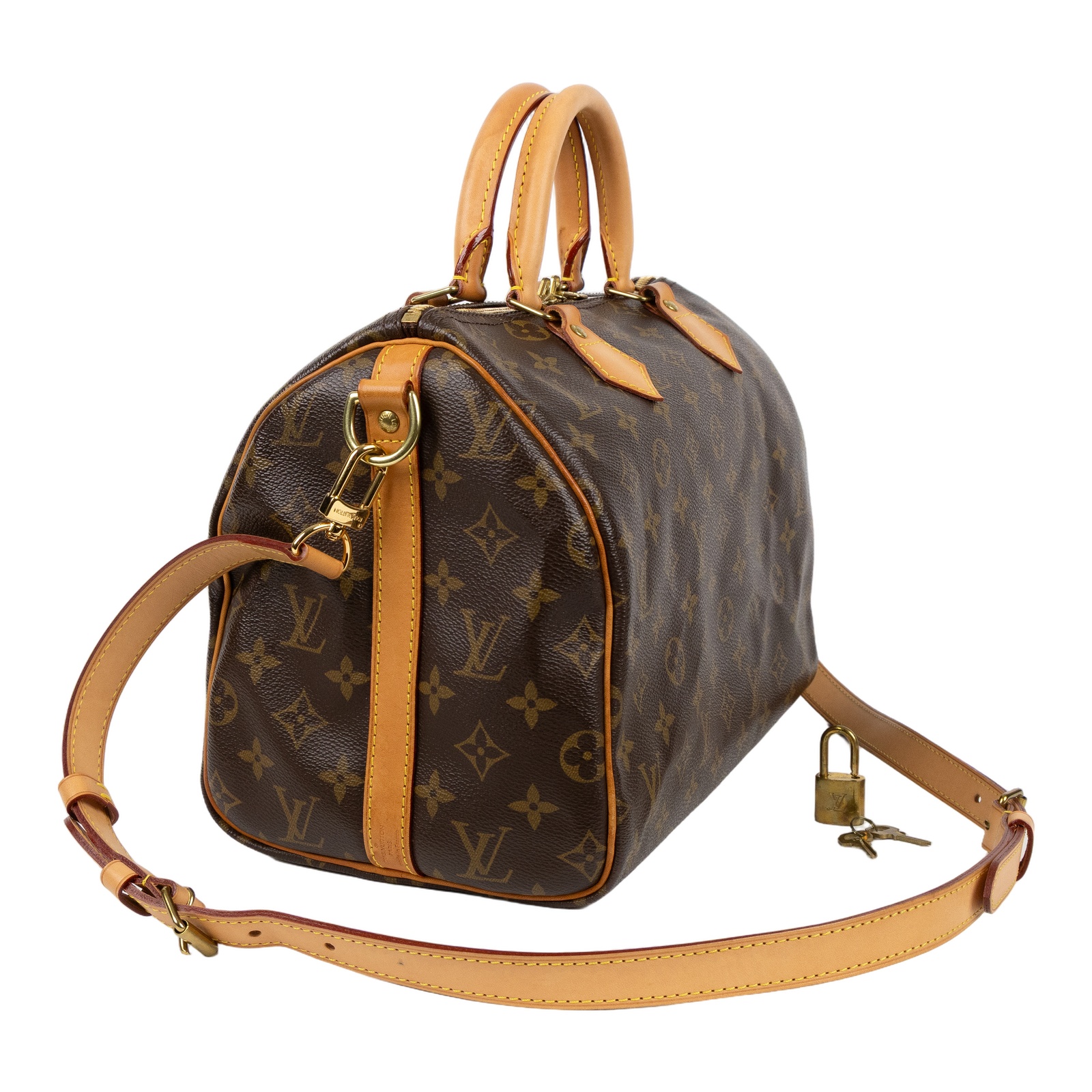 路易威登 LOUIS VUITTON Speedy Bandoulière  30 原花 手提 斜背 波士頓包 M41112  防塵袋/背帶/鎖組