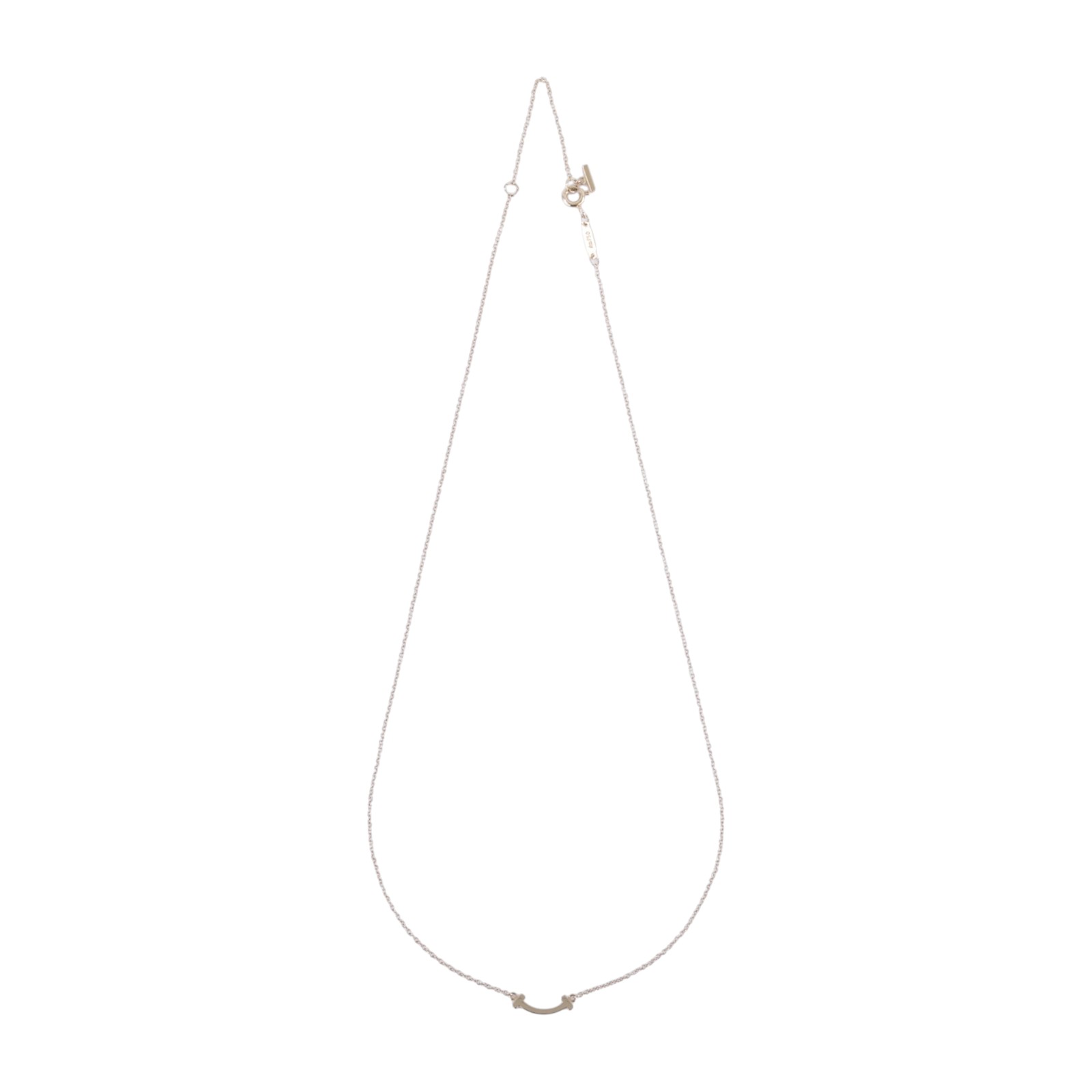 蒂芙尼 TIFFANY＆CO. Tiffany T Smile 18K 金 微笑項鍊 迷你 62617640  原廠盒子