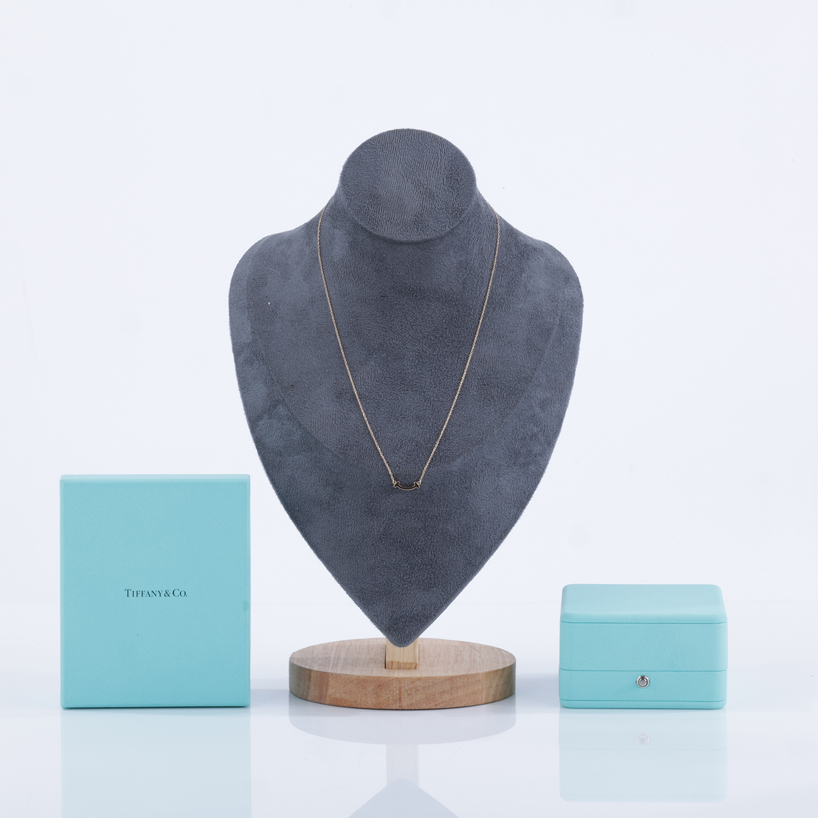 蒂芙尼 TIFFANY＆CO. Tiffany T Smile 18K 金 微笑項鍊 迷你 62617640  原廠盒子