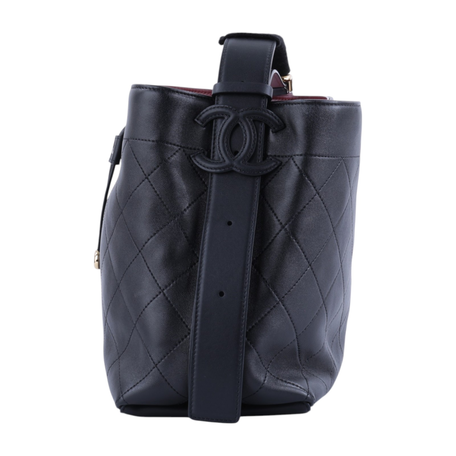 香奈兒 CHANEL Bucket Bag 水桶包 中型 肩背包 AS6584 晶片款 黑調節水桶包 小型 防塵袋/原廠盒子