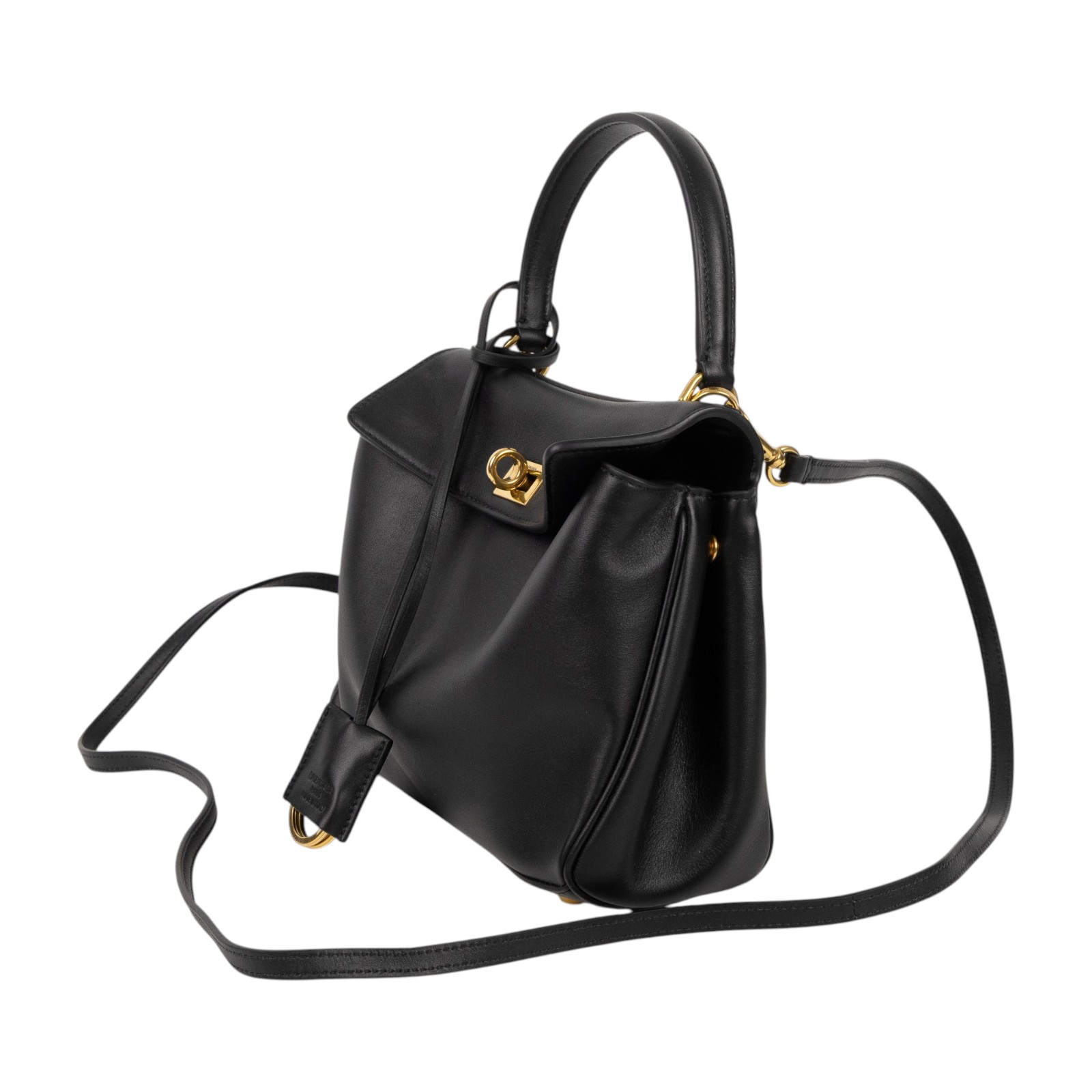 巴黎世家 BALENCIAGA Rodeo Mini 手提包 金色五金 7954562AA4V 黑金RODEO MINI 防塵袋/鑰匙圈吊飾/背帶