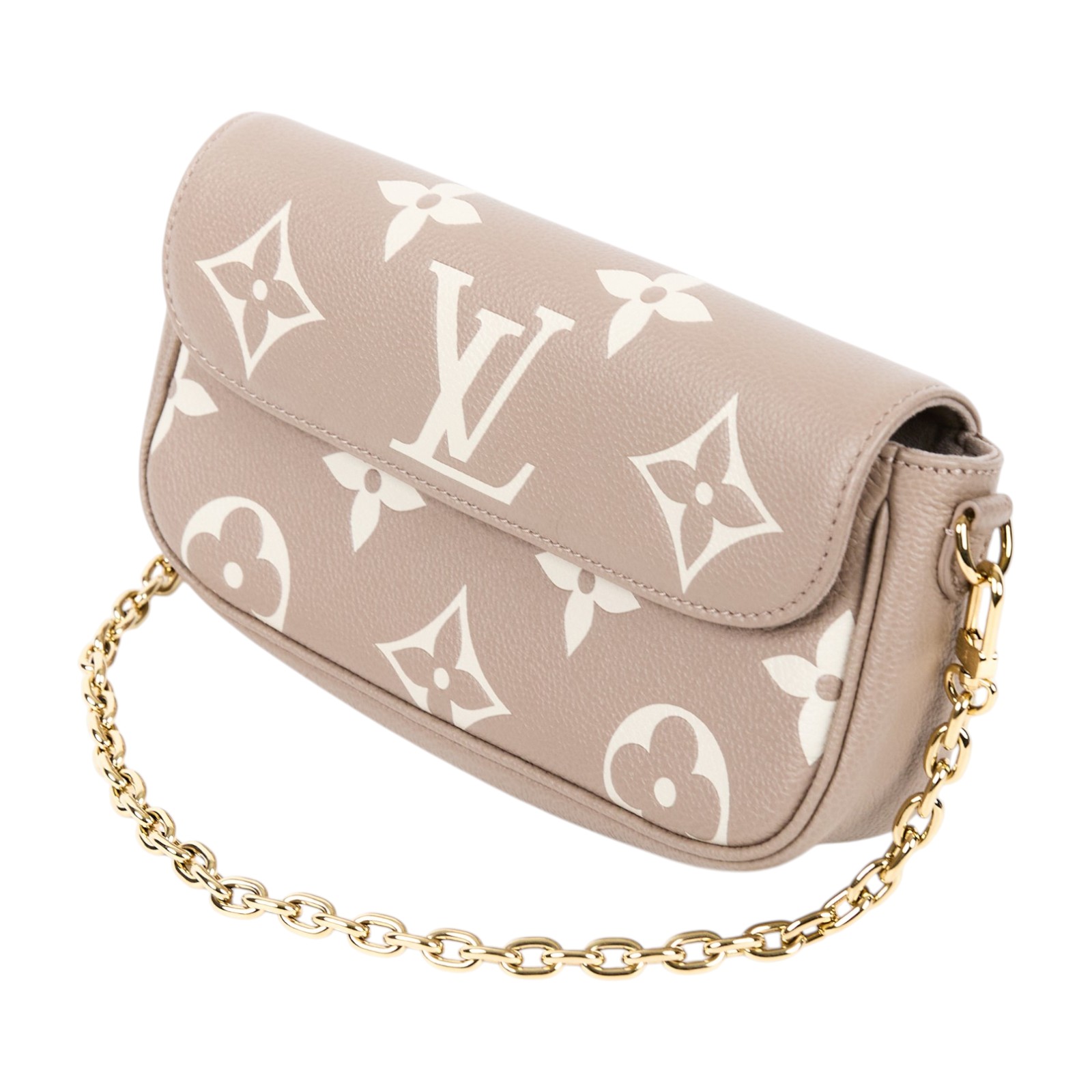 路易威登 LOUIS VUITTON Wallet on Chain Ivy 壓花牛皮 肩背錢包 斑鳩灰色 奶油色 M82211 晶片款  防塵袋/背帶2