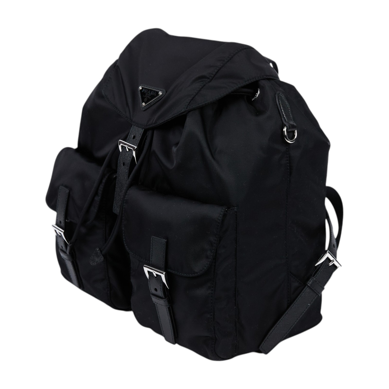 普拉達 PRADA Re-Nylon 中型 背囊 後背包 化妝袋 1BZ811_RV44 黑尼龍後背包 有POUCH 防塵袋/內袋