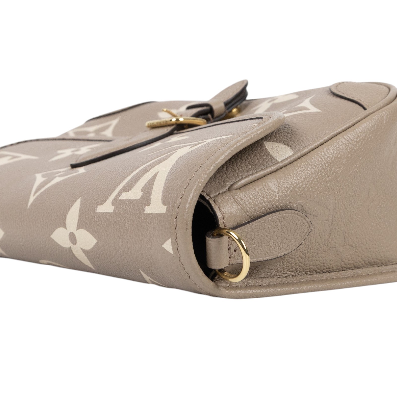 路易威登 LOUIS VUITTON Diane 腋下包法棍 單肩背包 斑鳩灰 奶油色 M46583 晶片款  原廠盒子/防塵袋/背帶2/國外購買證明