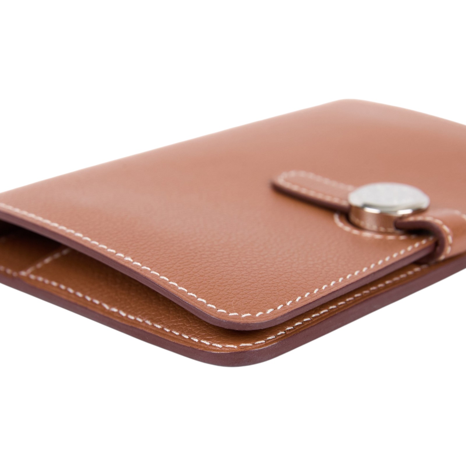 愛馬仕 Hermes Dogon 錢包 短夾 銀色五金 金棕色 H066382CK37 /U NN 011 GP  原廠盒子/購買證明影本