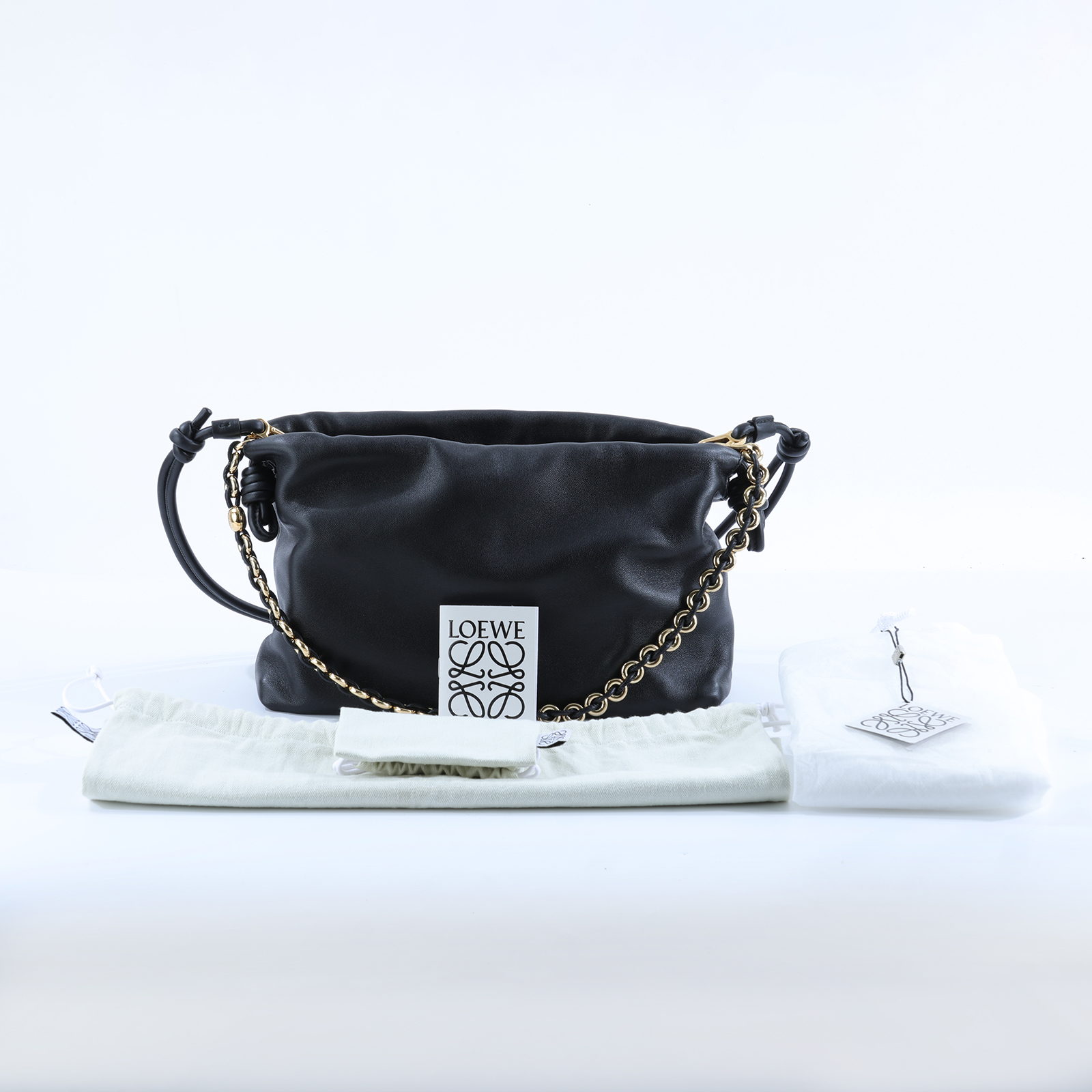 羅意威 LOEWE Medium Flamenco 手提包 A411FCRX02 黑FLAMENCO PURSE MEDIUM 防塵袋/背帶2