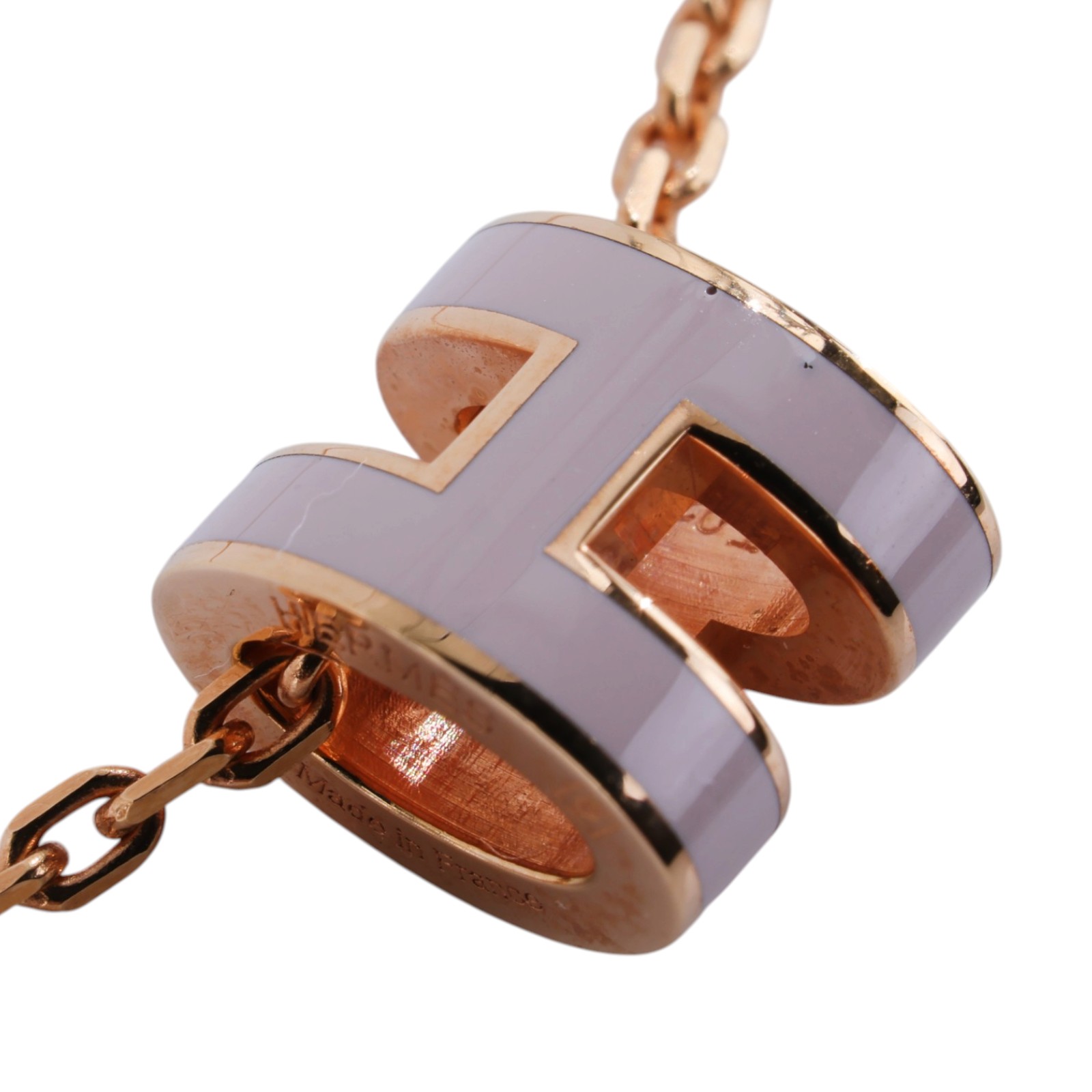 愛馬仕 Hermes Mini Pop H 墜飾 POPHPMINI ST 02 65 粉/金MINI POP H項鍊 原廠盒子/防塵袋/內襯