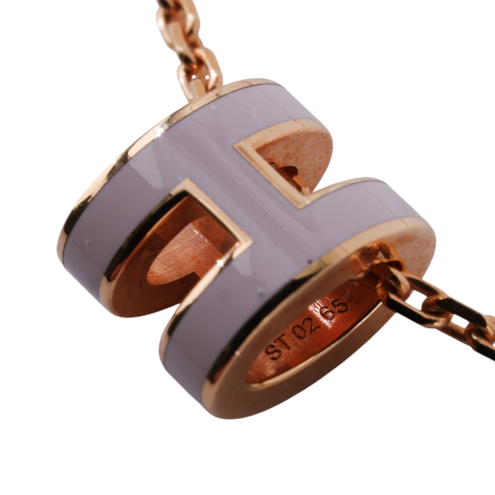 愛馬仕 Hermes Mini Pop H 墜飾 POPHPMINI ST 02 65 粉/金MINI POP H項鍊 原廠盒子/防塵袋/內襯
