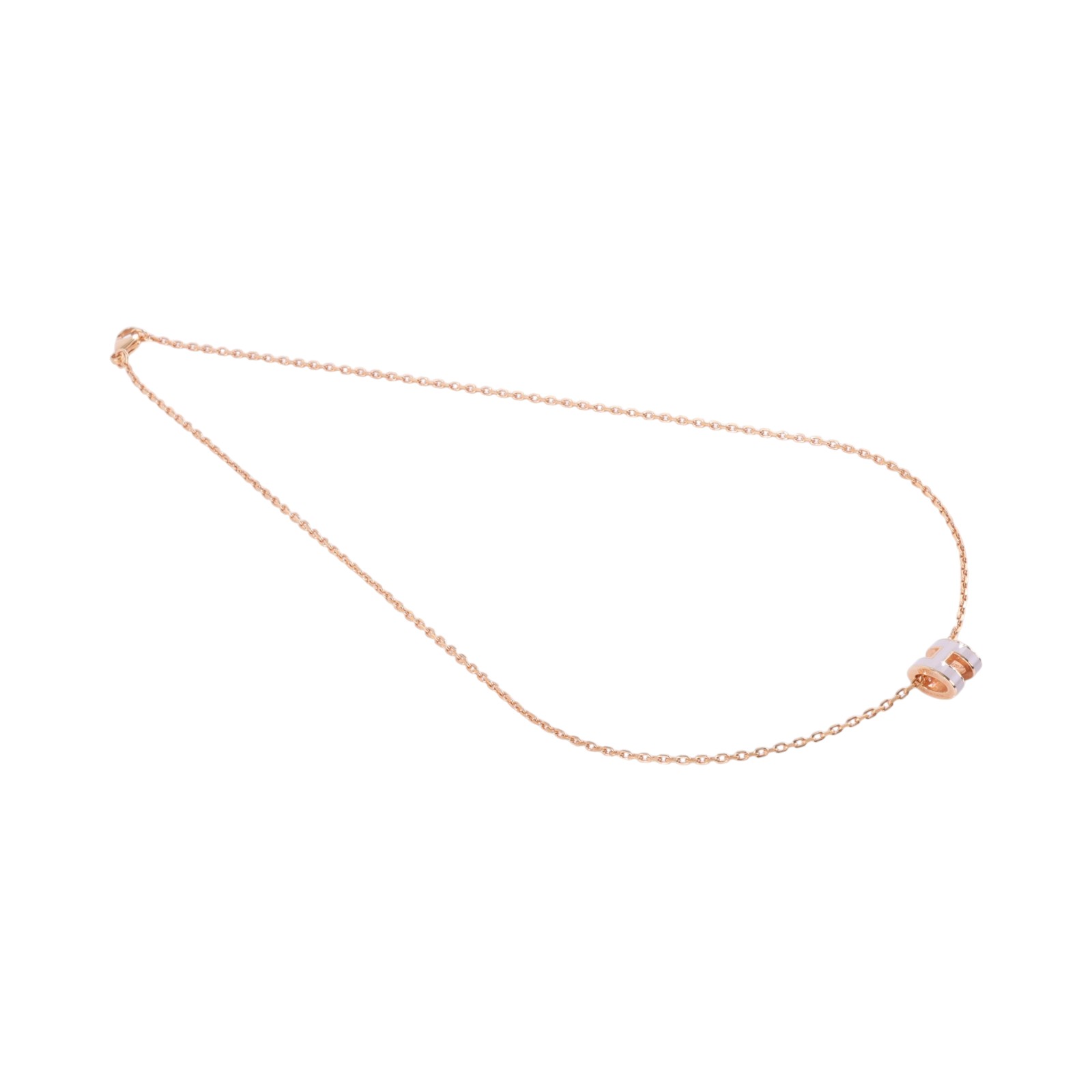 愛馬仕 Hermes Mini Pop H 墜飾 POPHPMINI ST 02 65 粉/金MINI POP H項鍊 原廠盒子/防塵袋/內襯
