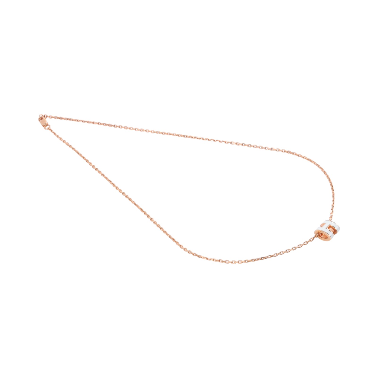 愛馬仕 Hermes Mini Pop H 墜飾 POPHPMINI ST 12 05 白/金MINI POP H項鍊 原廠盒子/防塵袋/內襯