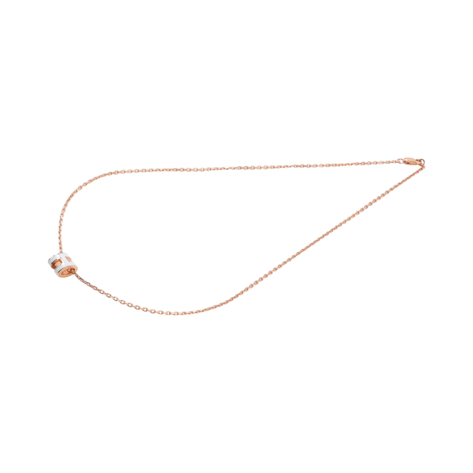 愛馬仕 Hermes Mini Pop H 墜飾 POPHPMINI ST 12 05 白/金MINI POP H項鍊 原廠盒子/防塵袋/內襯