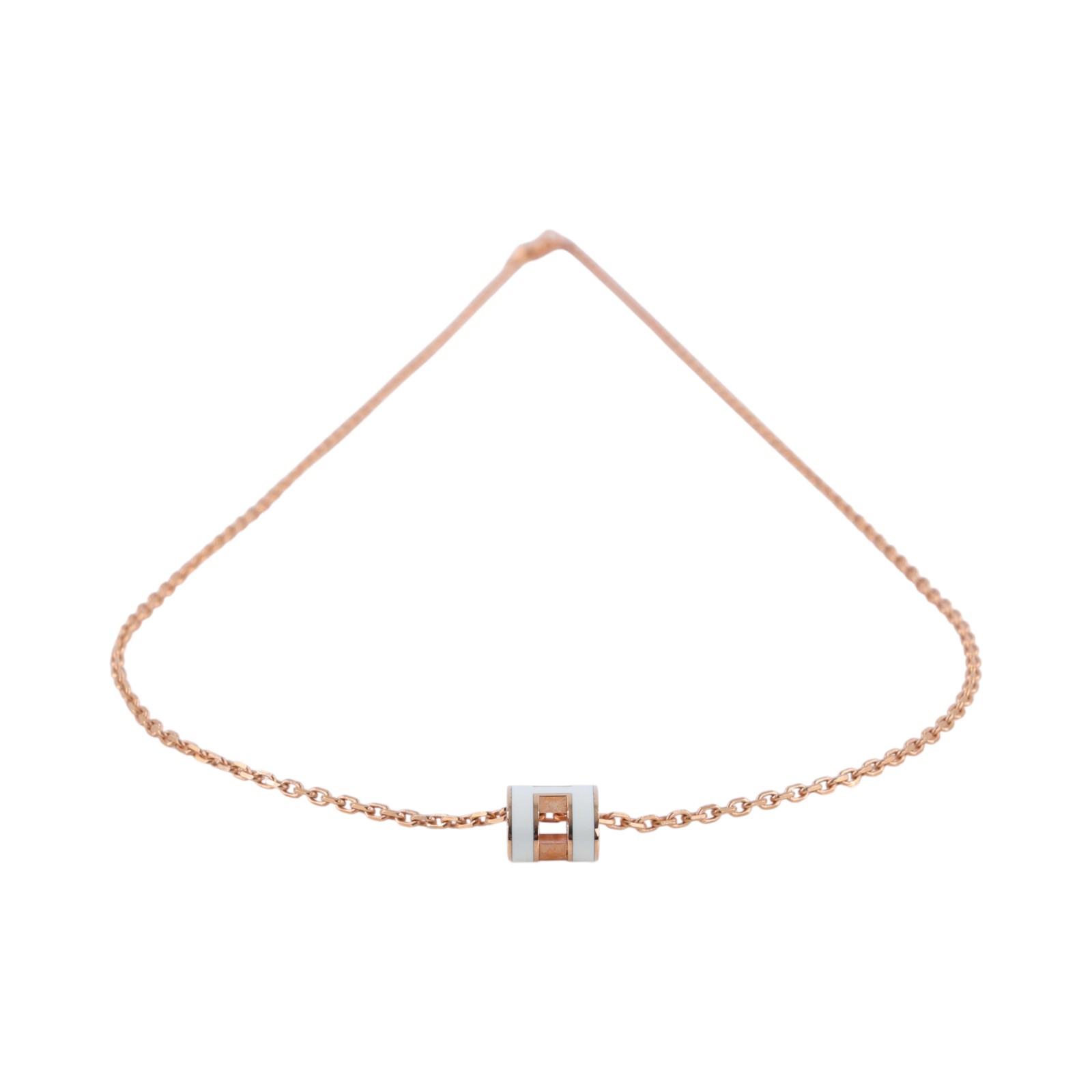 愛馬仕 Hermes Mini Pop H 墜飾 POPHPMINI ST 12 05 白/金MINI POP H項鍊 原廠盒子/防塵袋/內襯
